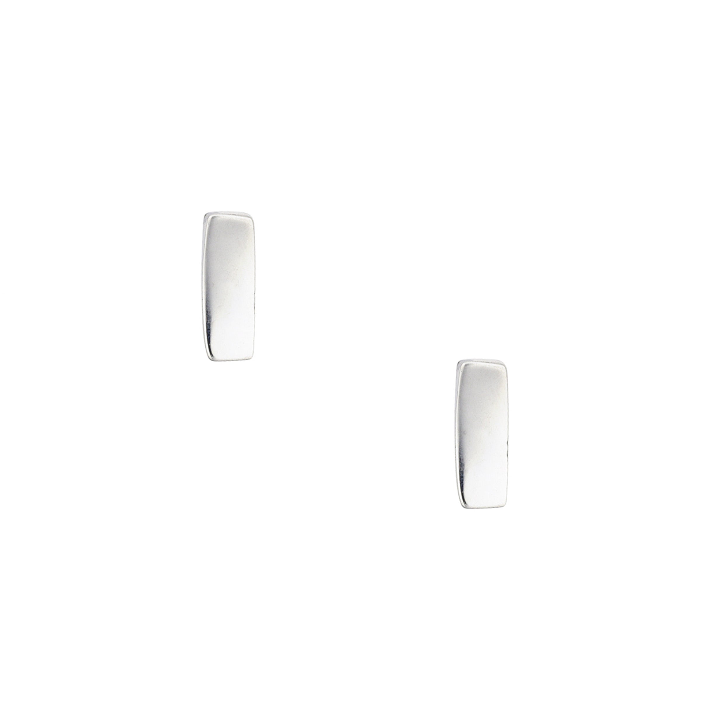 Blanca Stud Earrings, sterling silver, made in Mexico, accessory, chrome