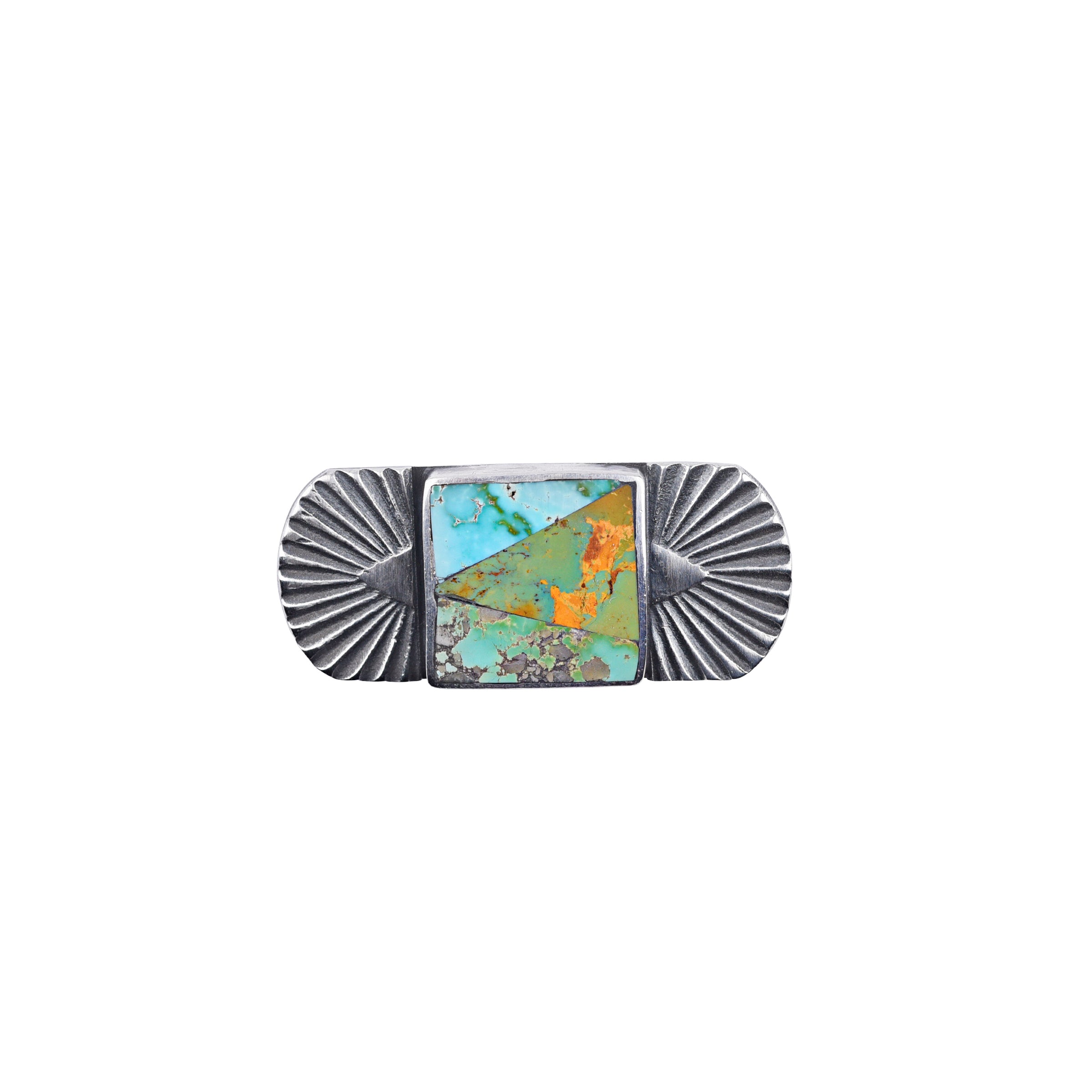 Jesse Robbins Ingot Coin Silver, Turquoise Pin (USA)