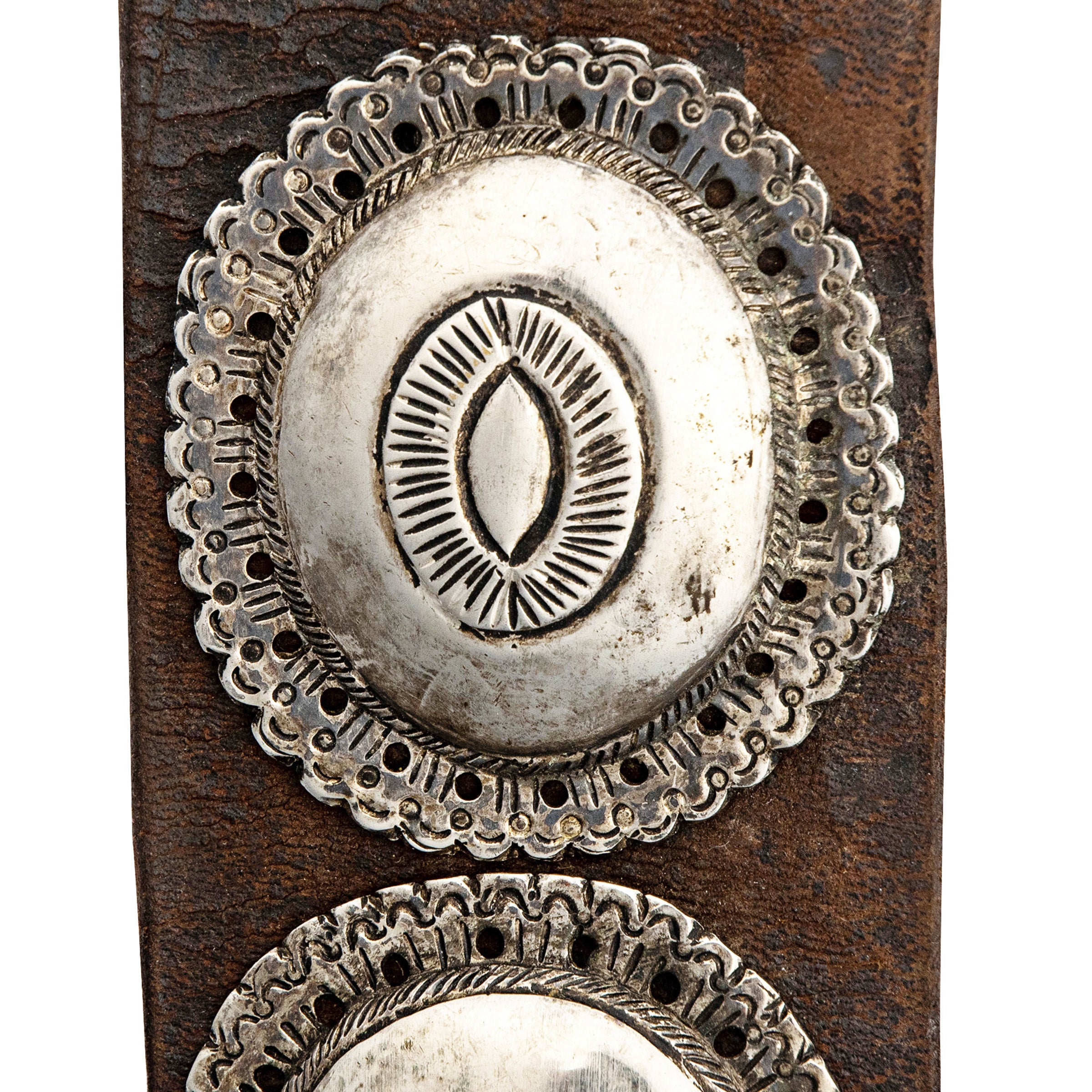 Vintage Concho Belt with Rectangular Buckle