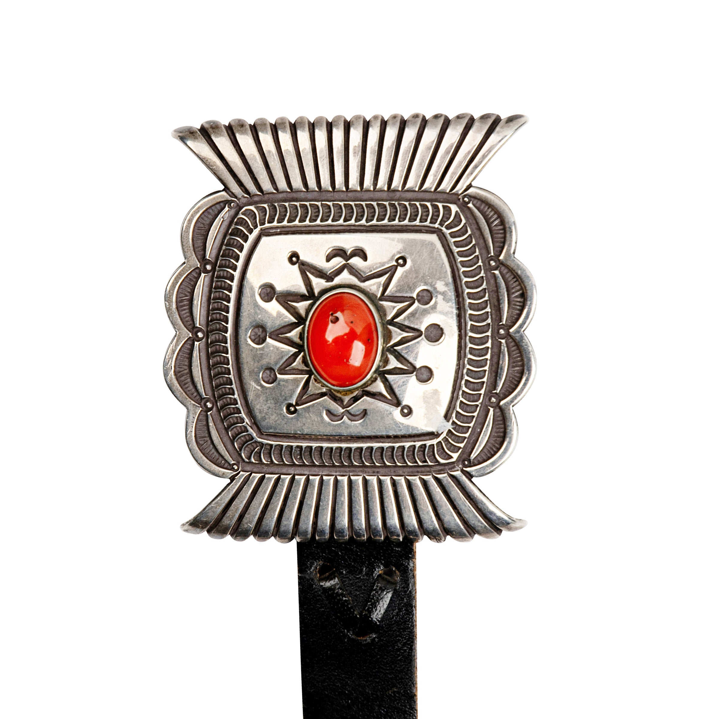 Vintage Red Coral Concho Belt