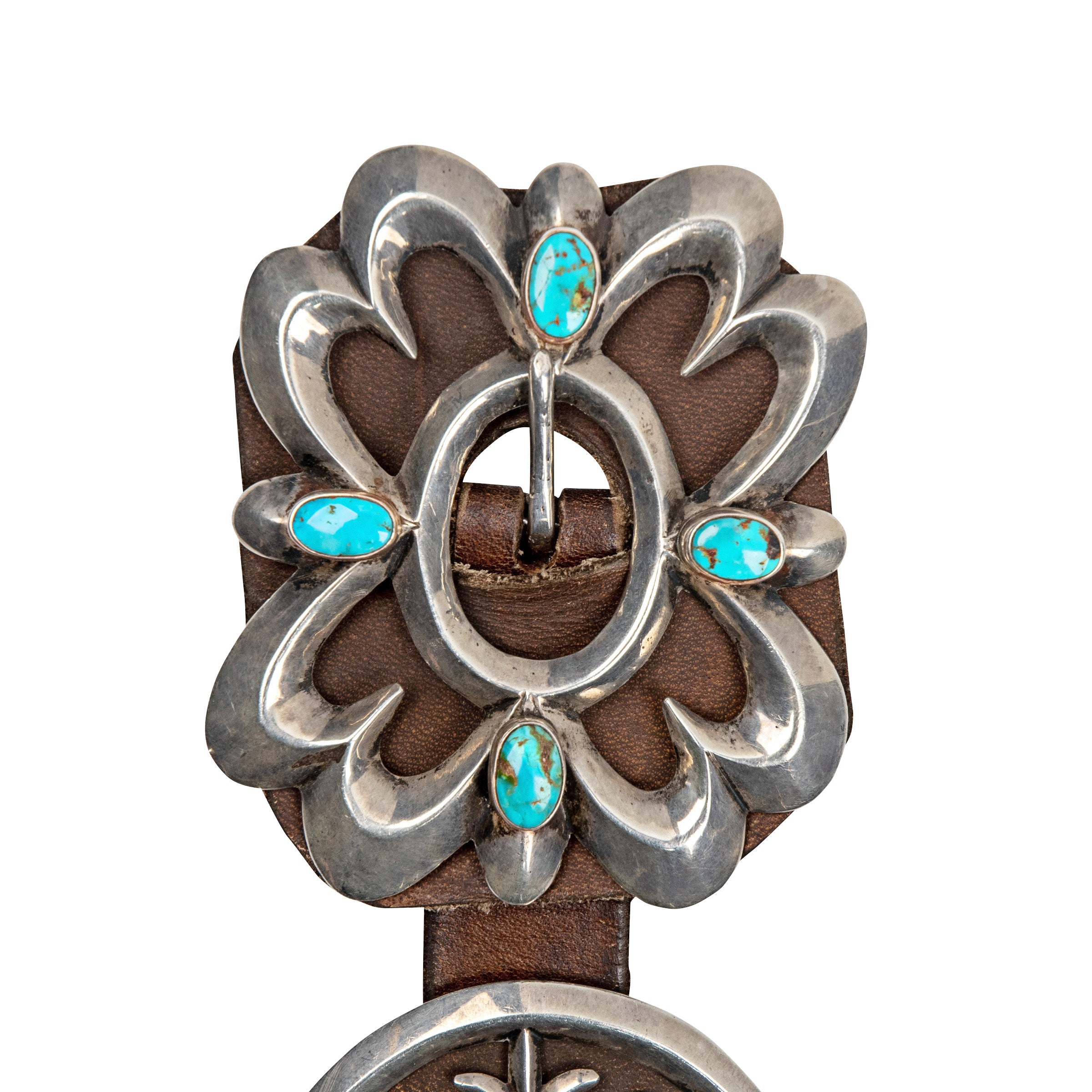 Vintage Sand Cast Turquoise Concho Belt