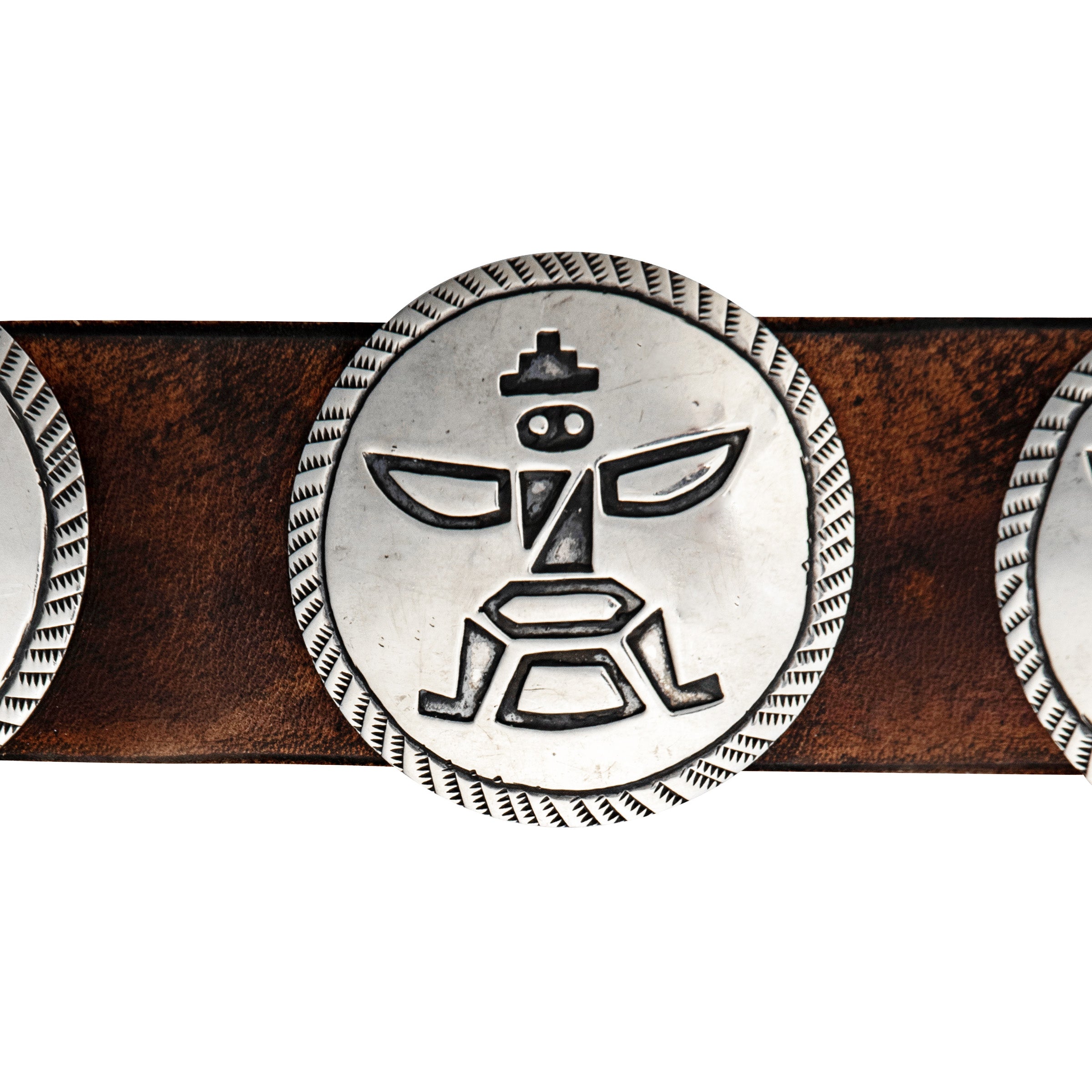 Vintage Sterling Overlay Concho Belt