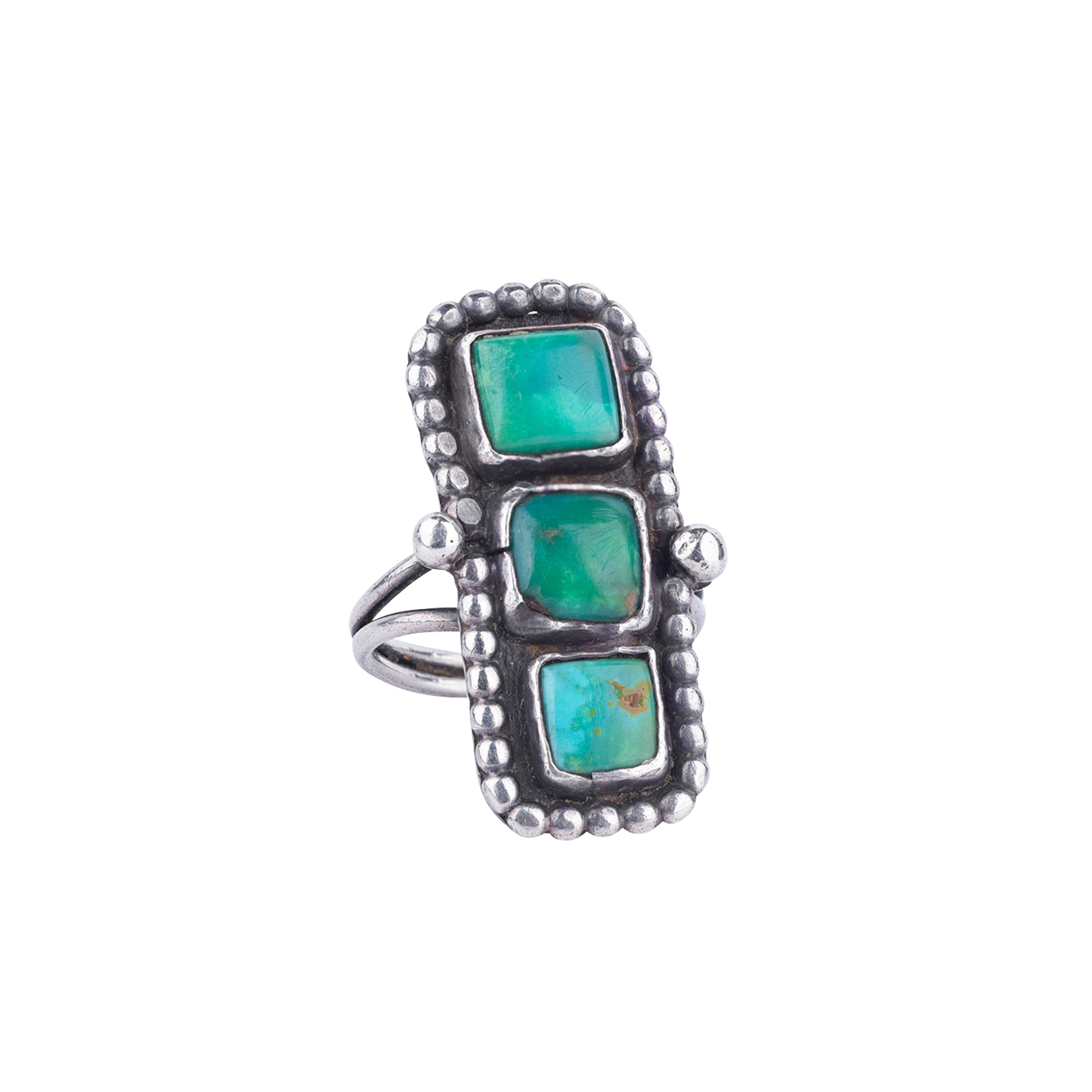 Vintage Fox Turquoise Ring - Size 5