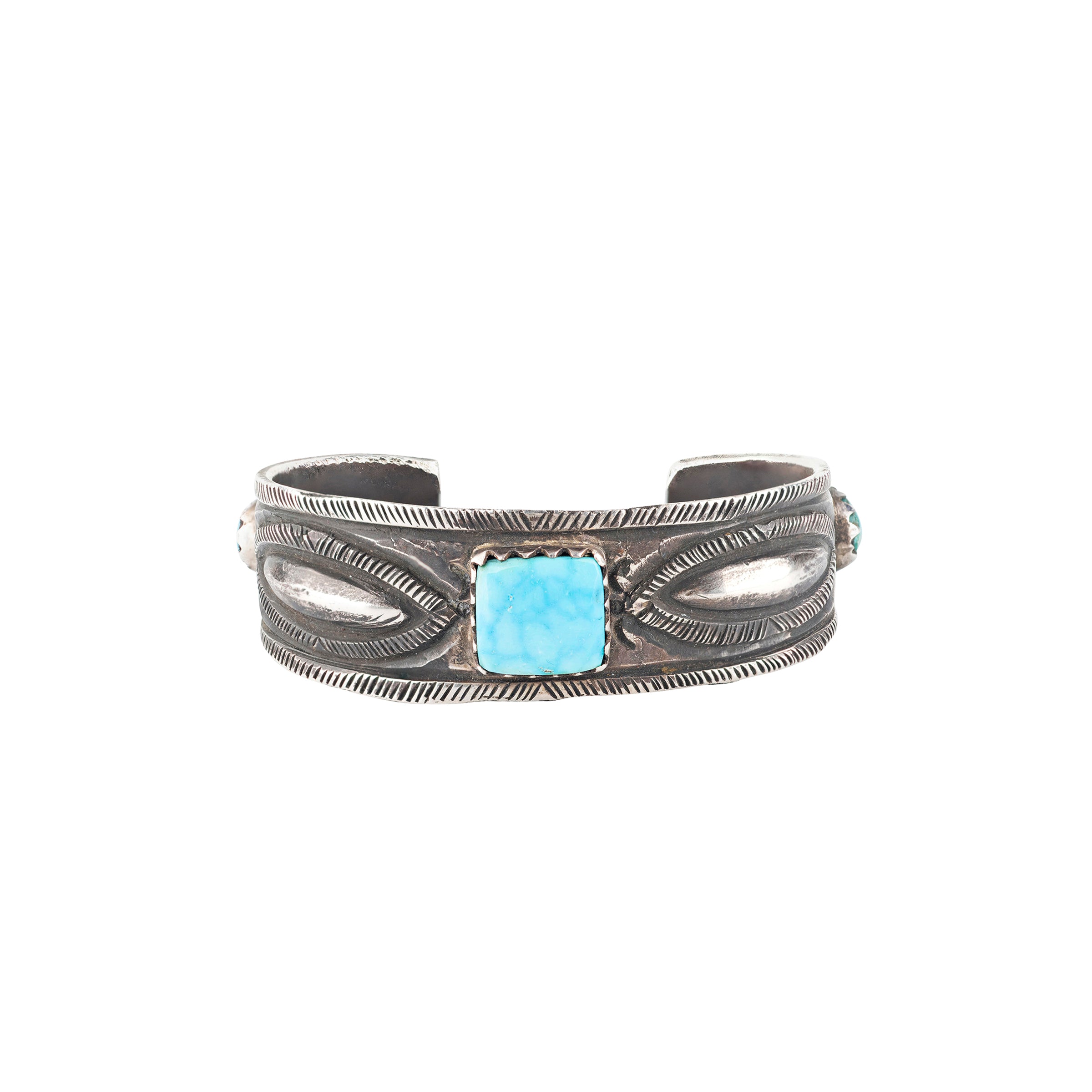 Jock Favour, cuff, bracelet, ingot coin silver, Stormy Mountain turquoise, men's, women's, unisex, accessory, glacier