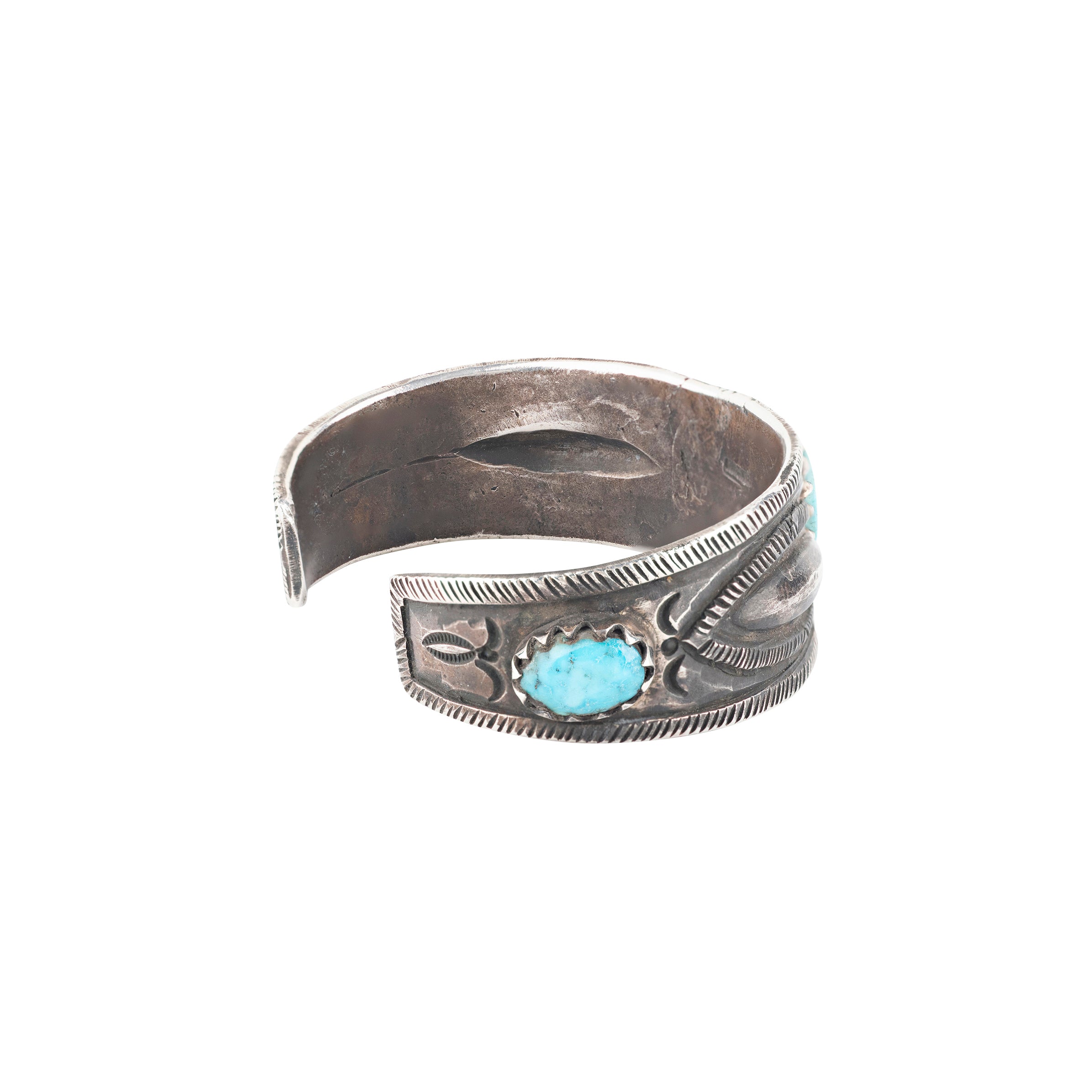 Jock Favour, cuff, bracelet, ingot coin silver, Stormy Mountain turquoise, men's, women's, unisex, accessory, glacier