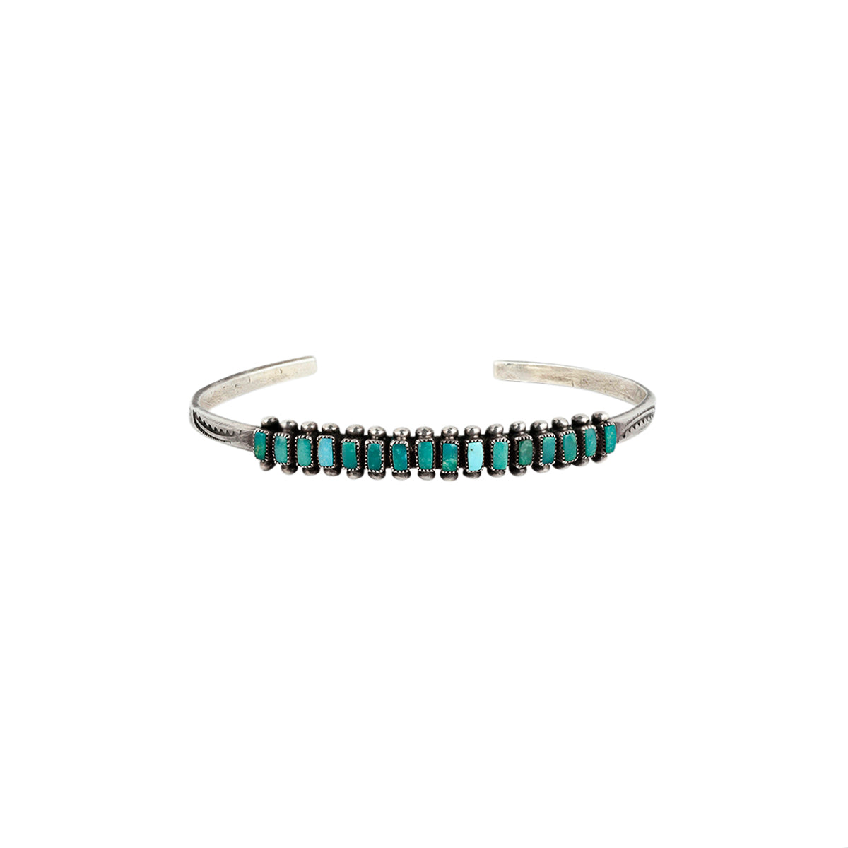 Vintage Zuni Row of Turquoise Cuff