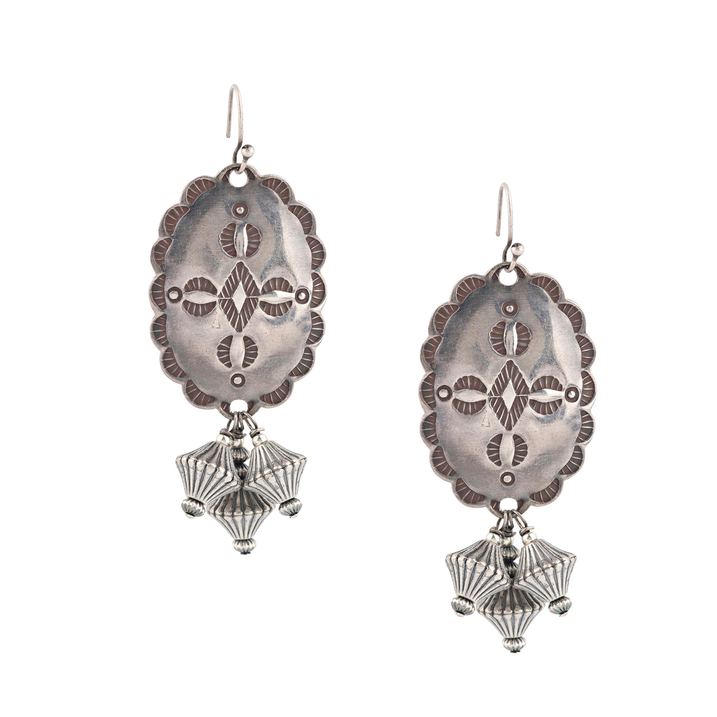 Revival Silver Cactus Earrings, sterling silver, made in USA, accessory, dangle
