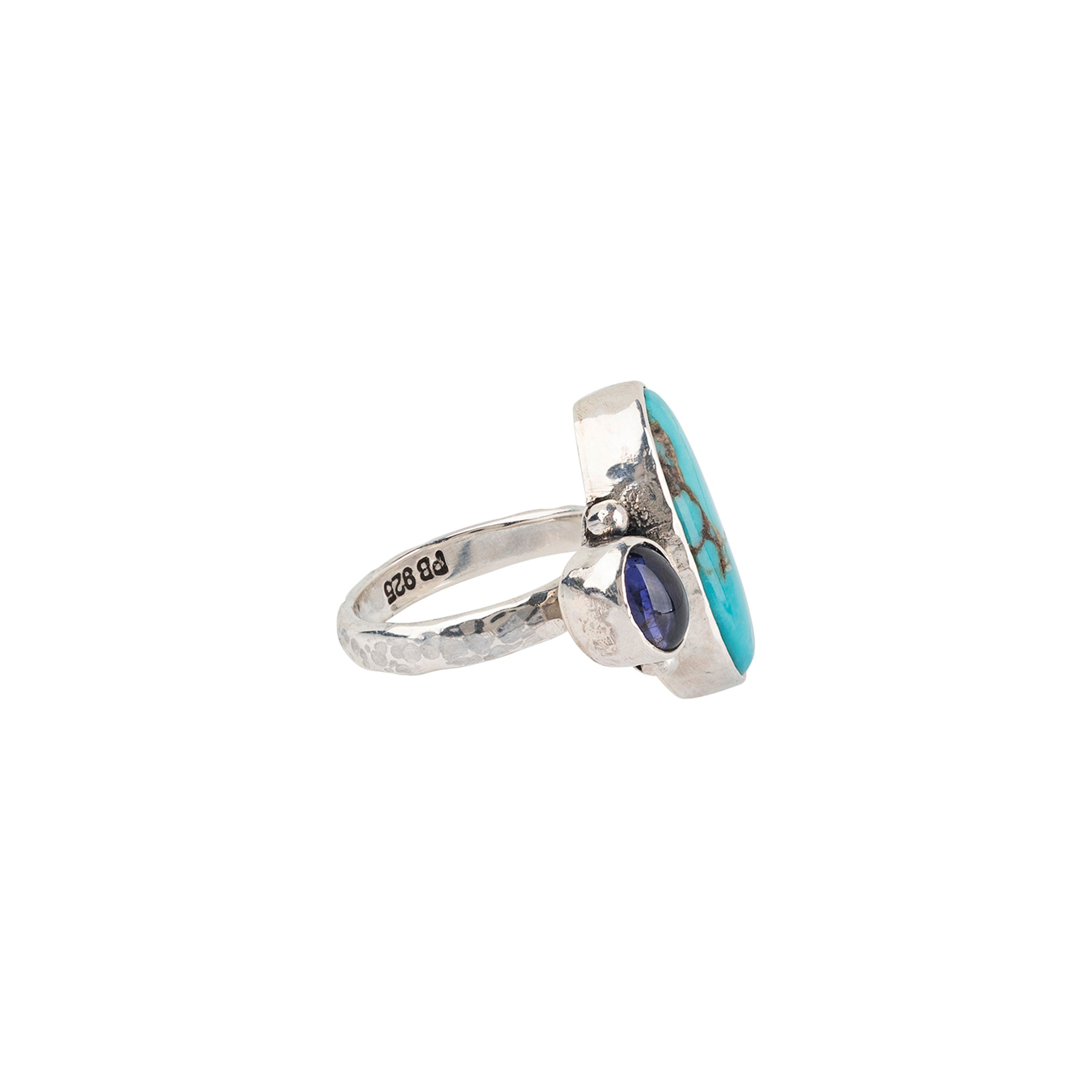 Nomad, ring, turquoise, iolite, sterling silver