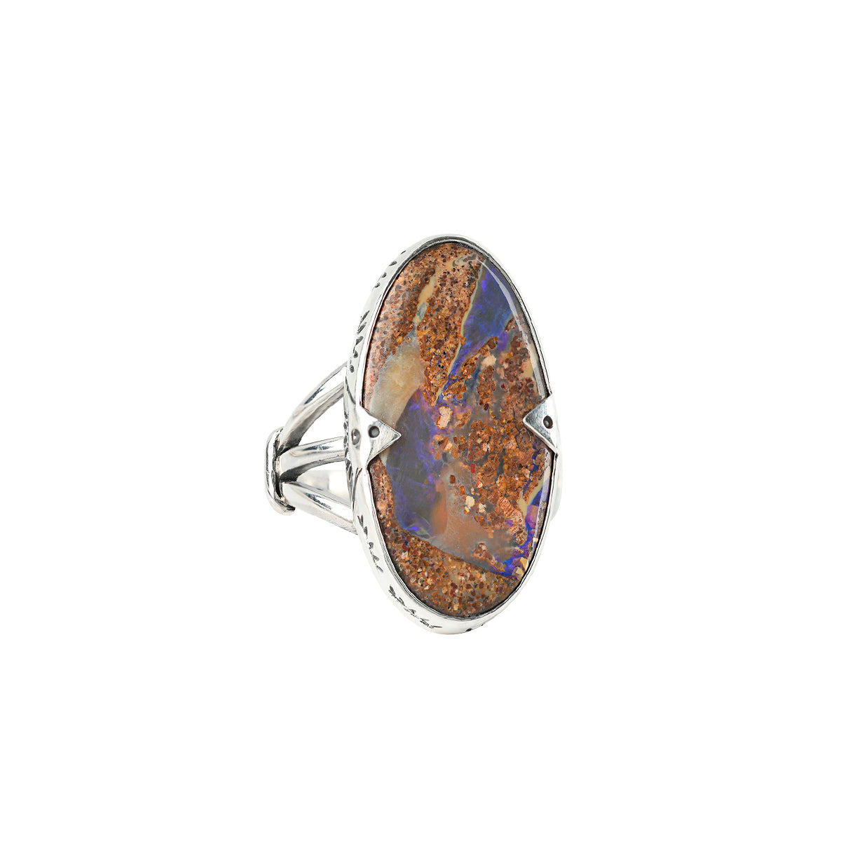 Sterling Silver and Boulder Opal Ring