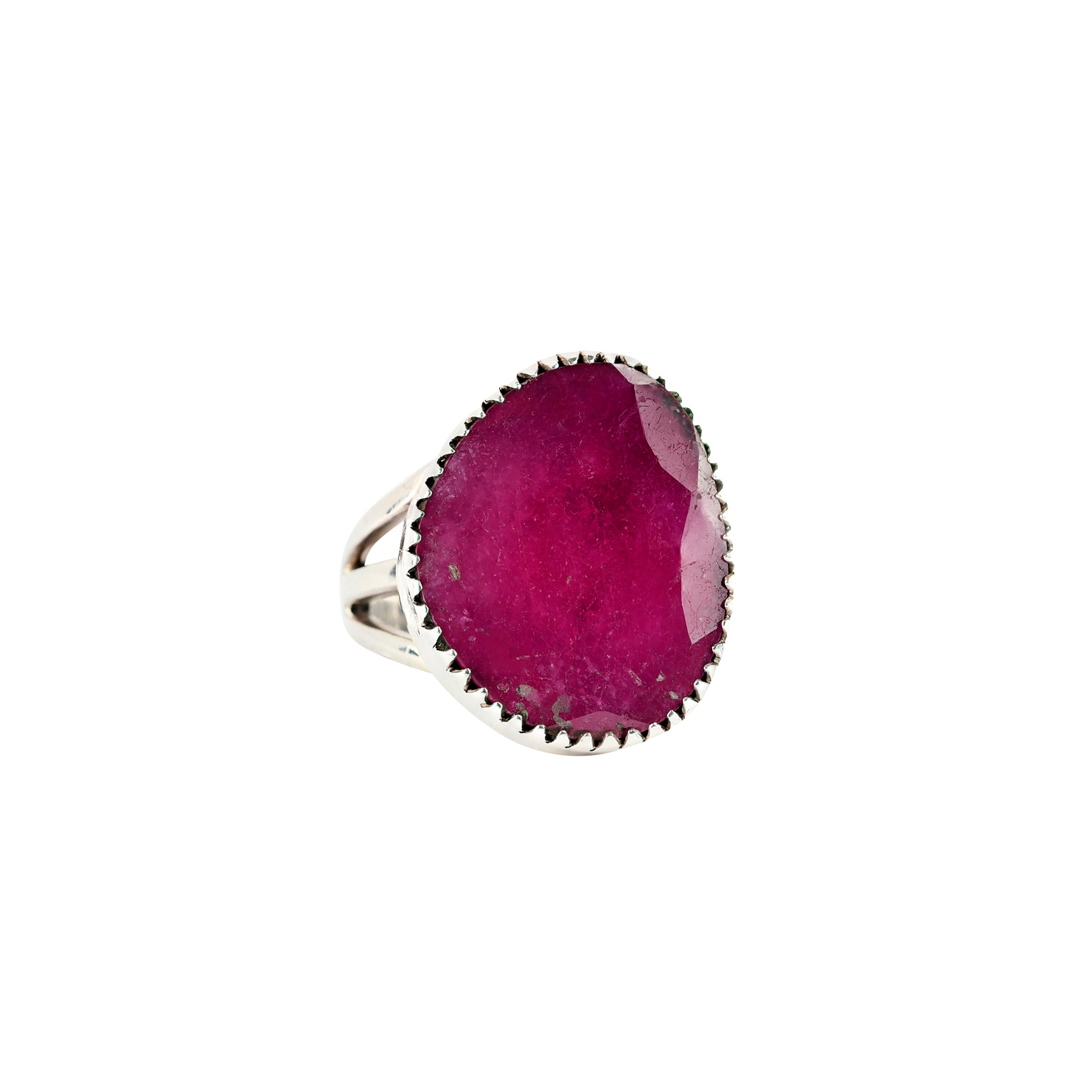 Rich Pink Tourmaline gemstone set in sterling silver