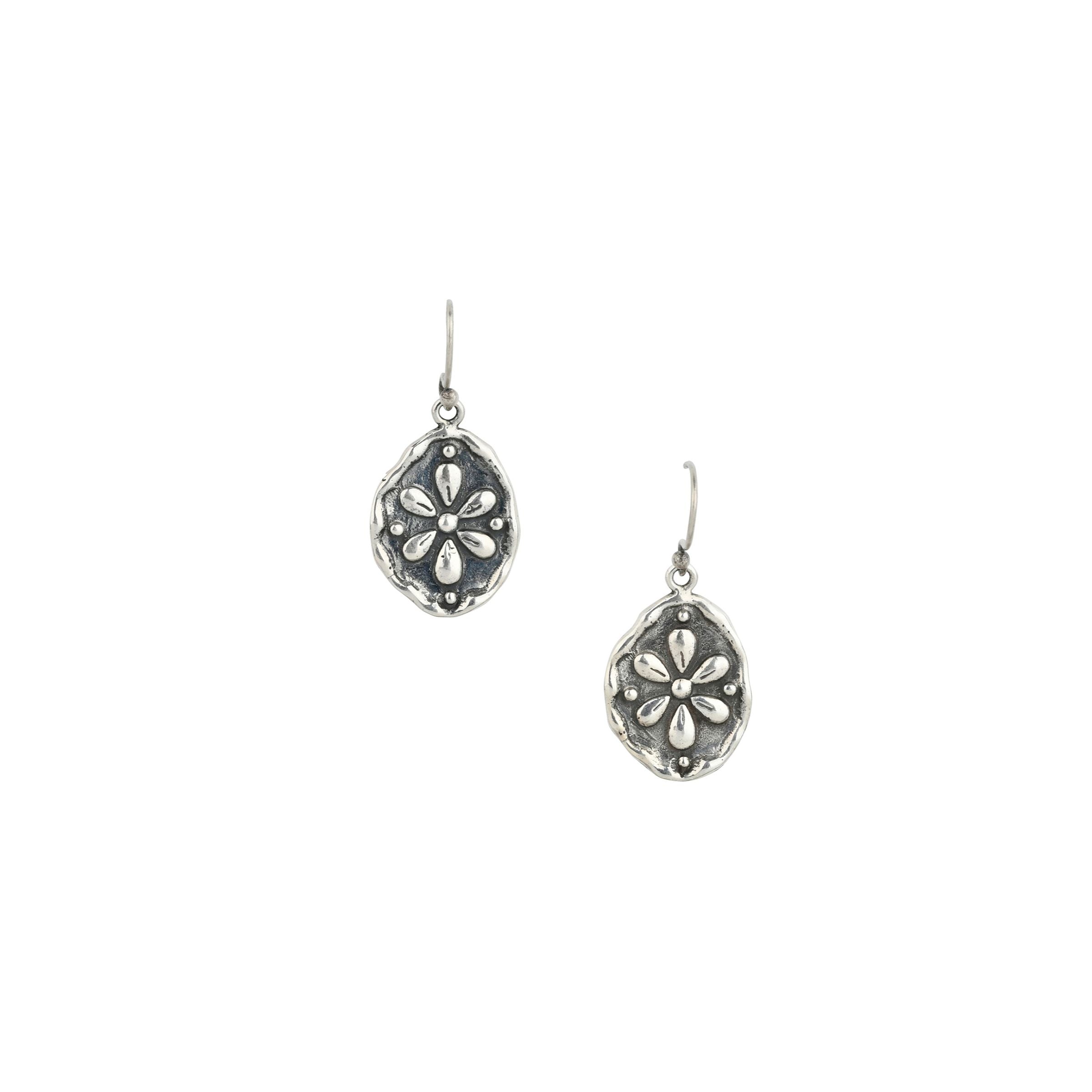 Silver Petal Earrings