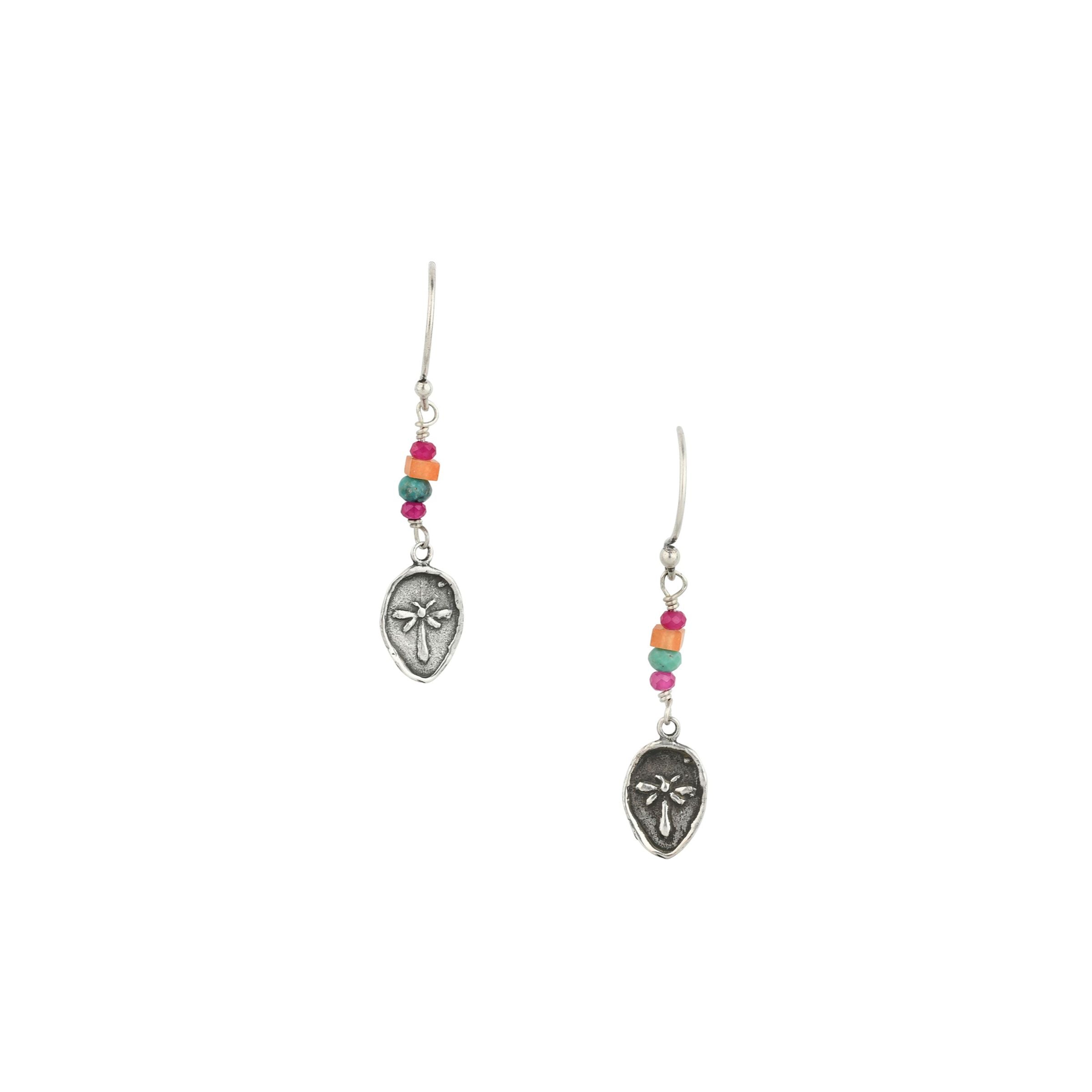 Rainbow Wing Drop Earrings