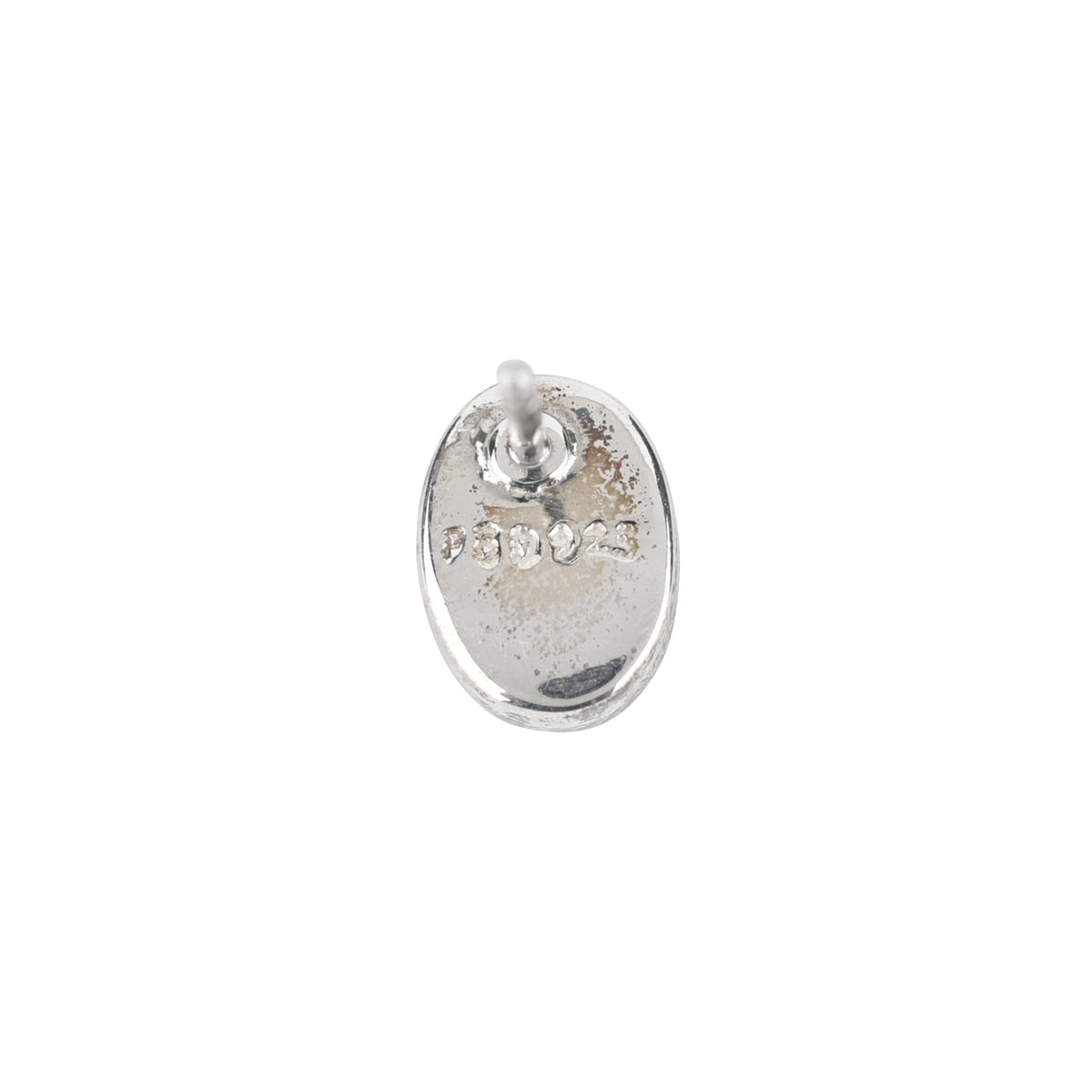 Sterling silver post earrings with stamping on the back side.