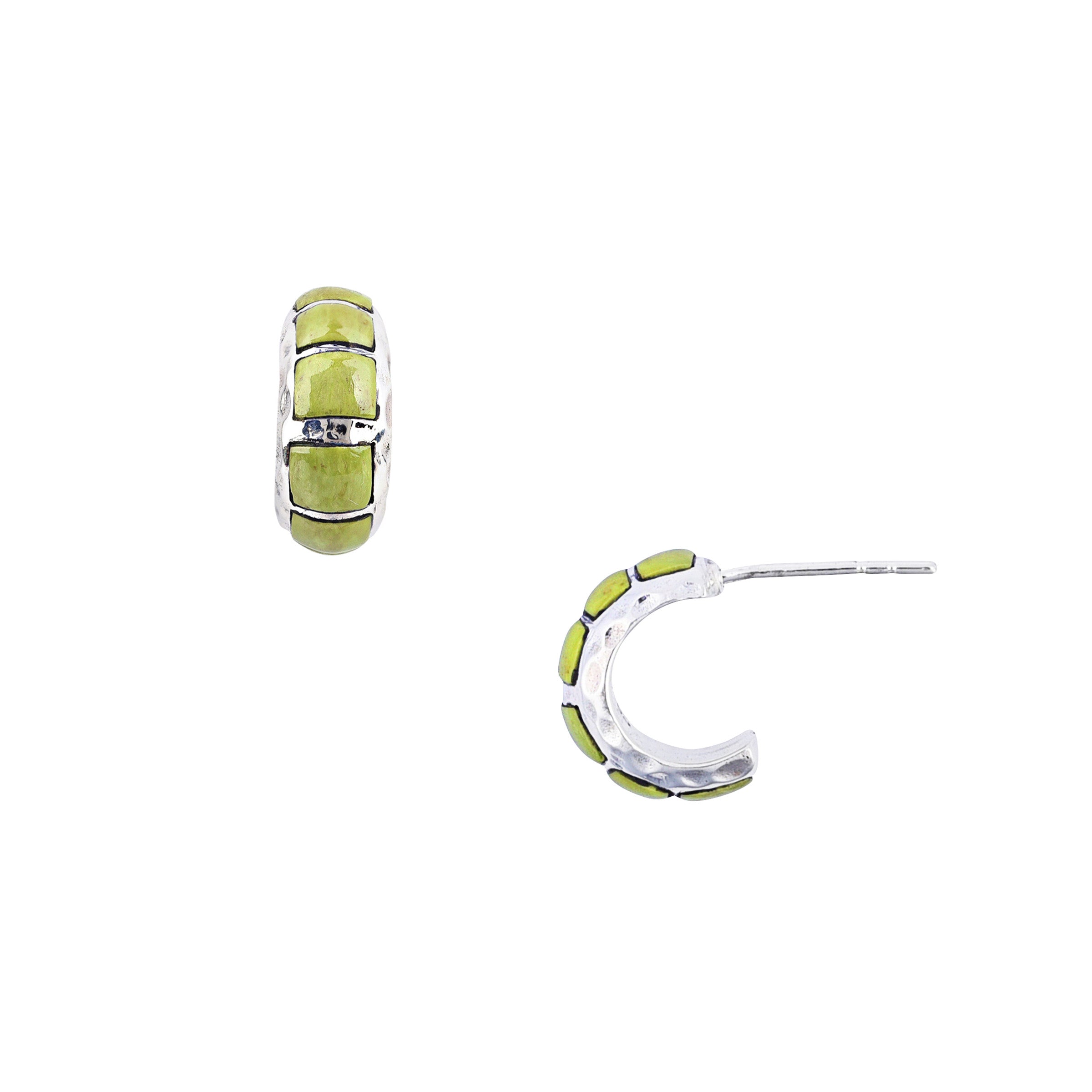 Hammered Edge Rounded Hoop Earrings