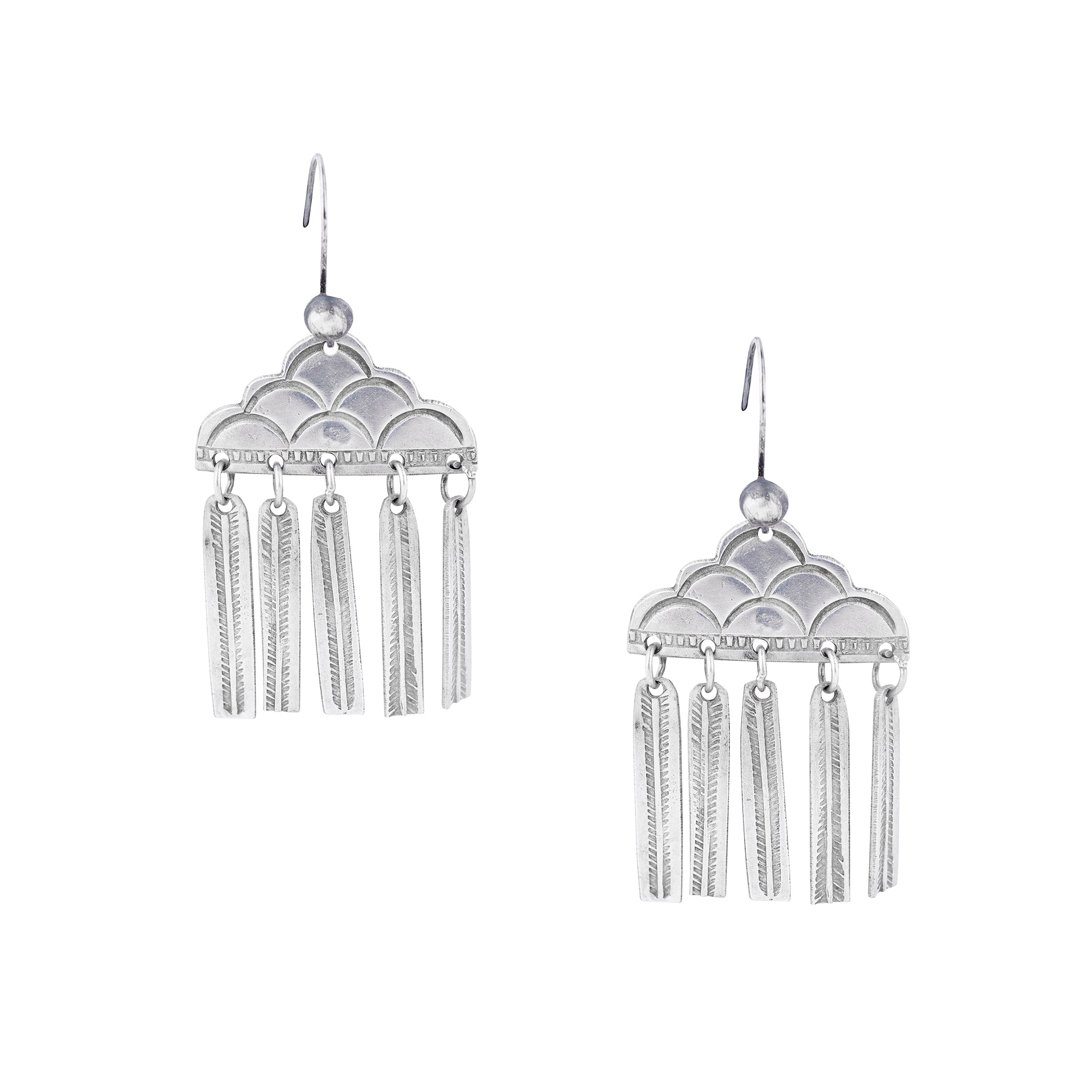 A pair of ingot coin silver earrings from artist Jock Favour. Made in USA.