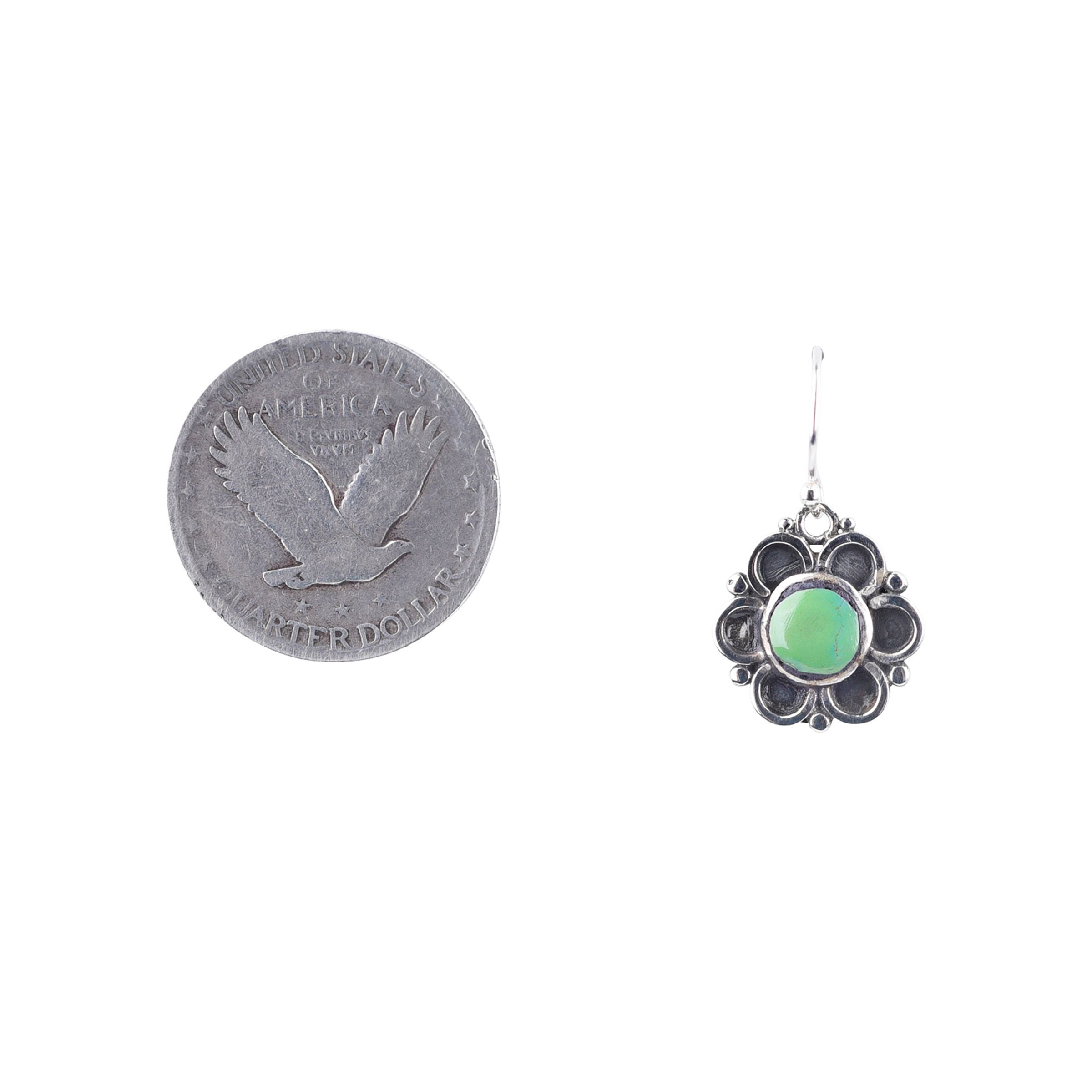 Turquoise Camellia Earrings