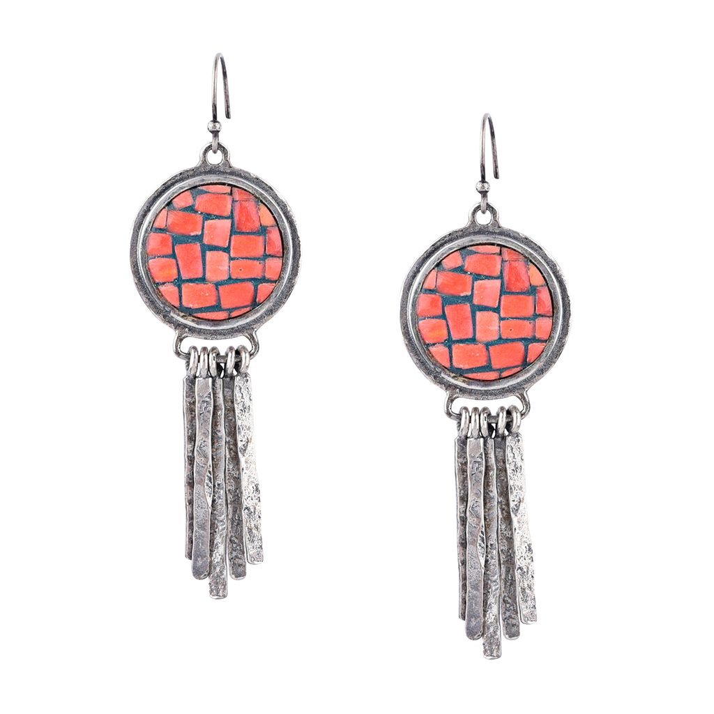 Nomad Coral Brick Road Earrings
