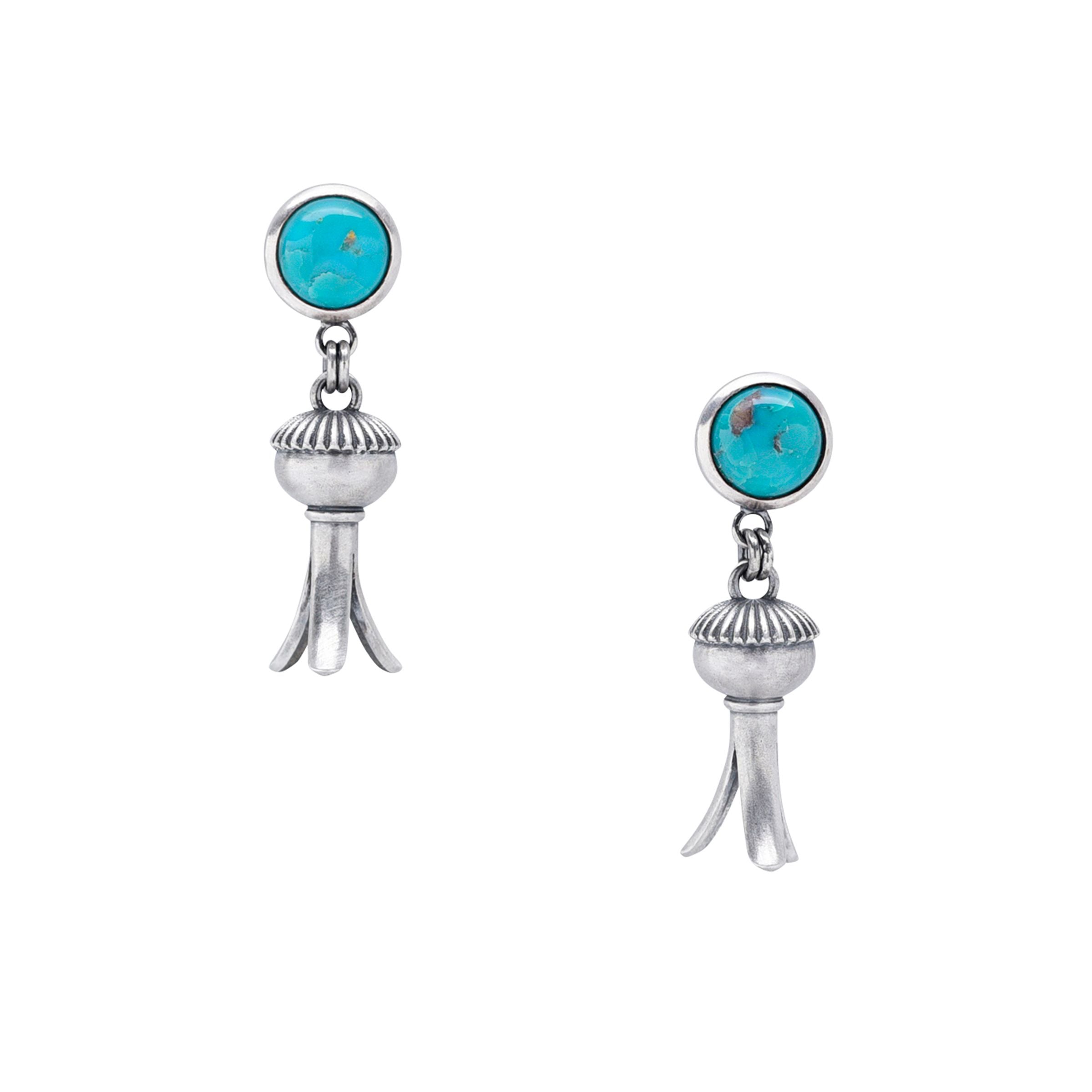 Dennis Hogan Turquoise Mini Squash Blossom Earrings
