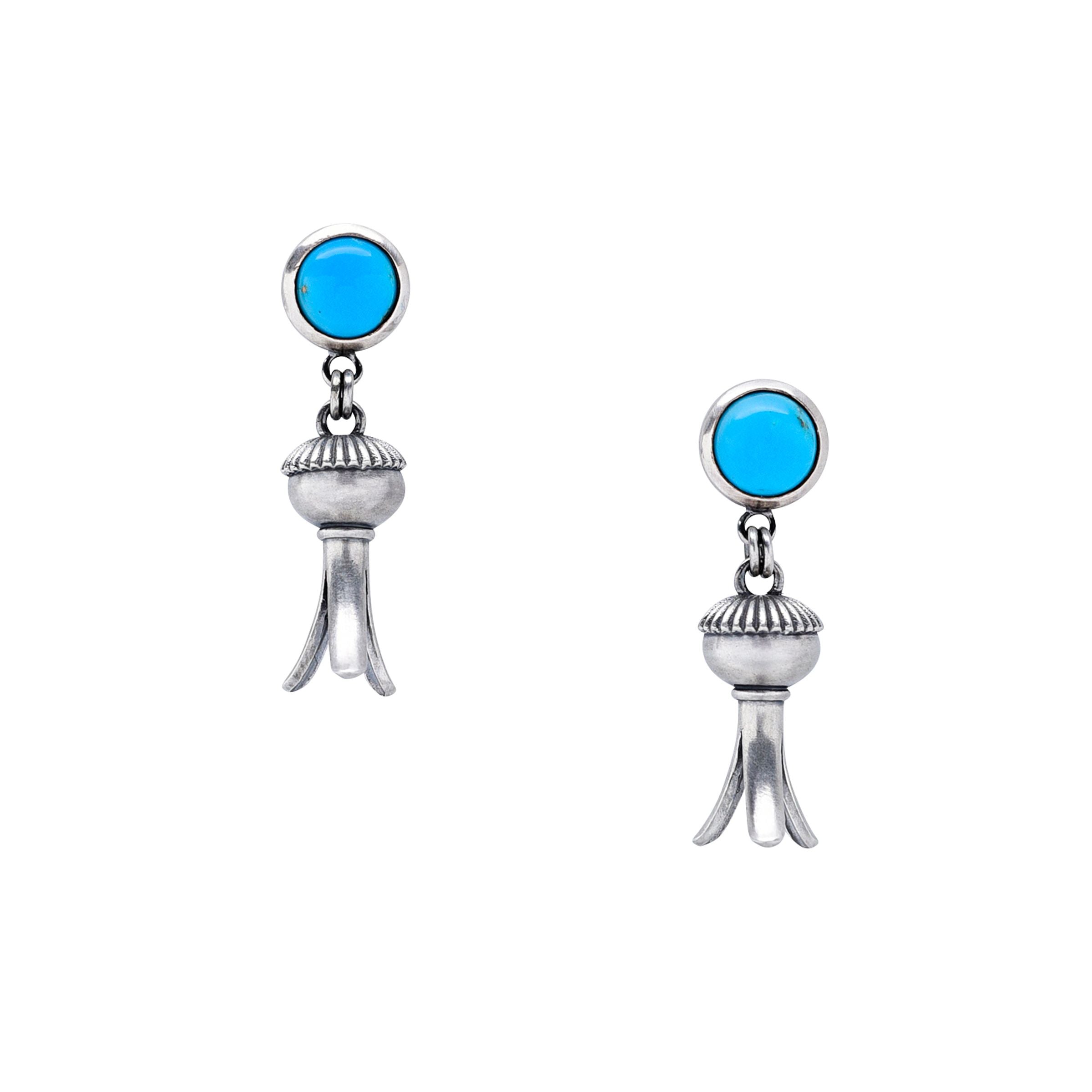 Dennis Hogan Turquoise Mini Squash Blossom Earrings