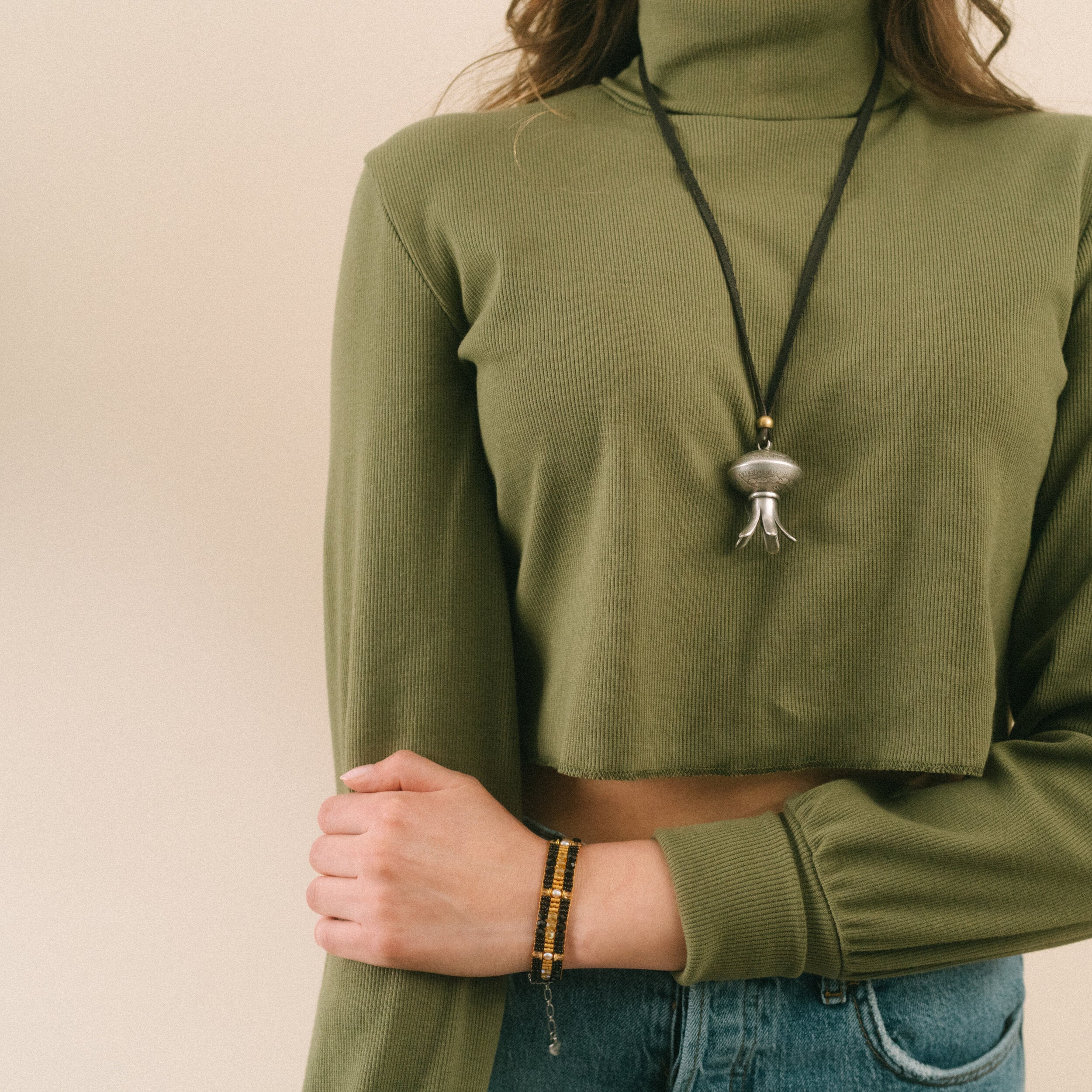 Chili Rose Gold Cross Bracelet