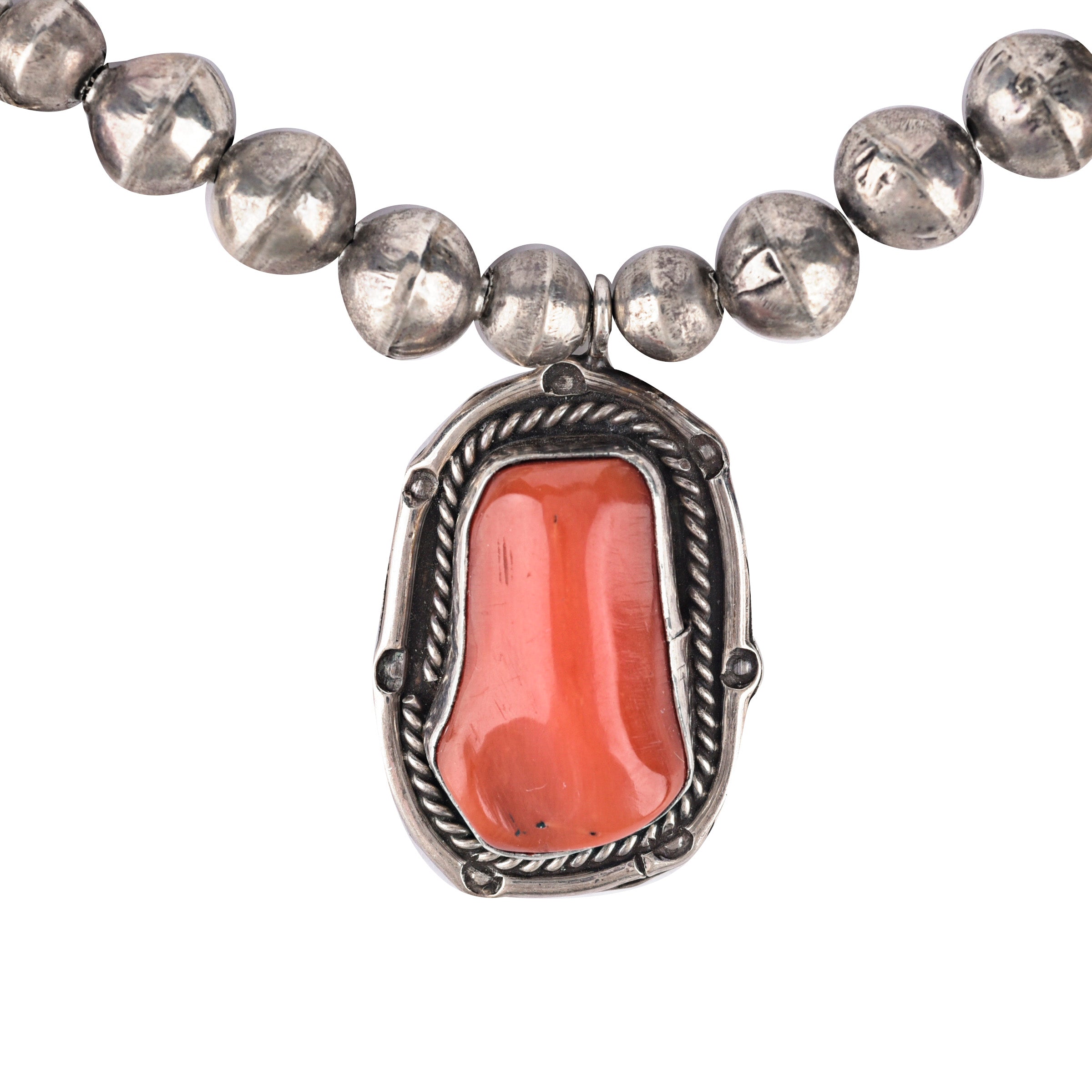 Vintage Red Coral Necklace with Desert Pearls