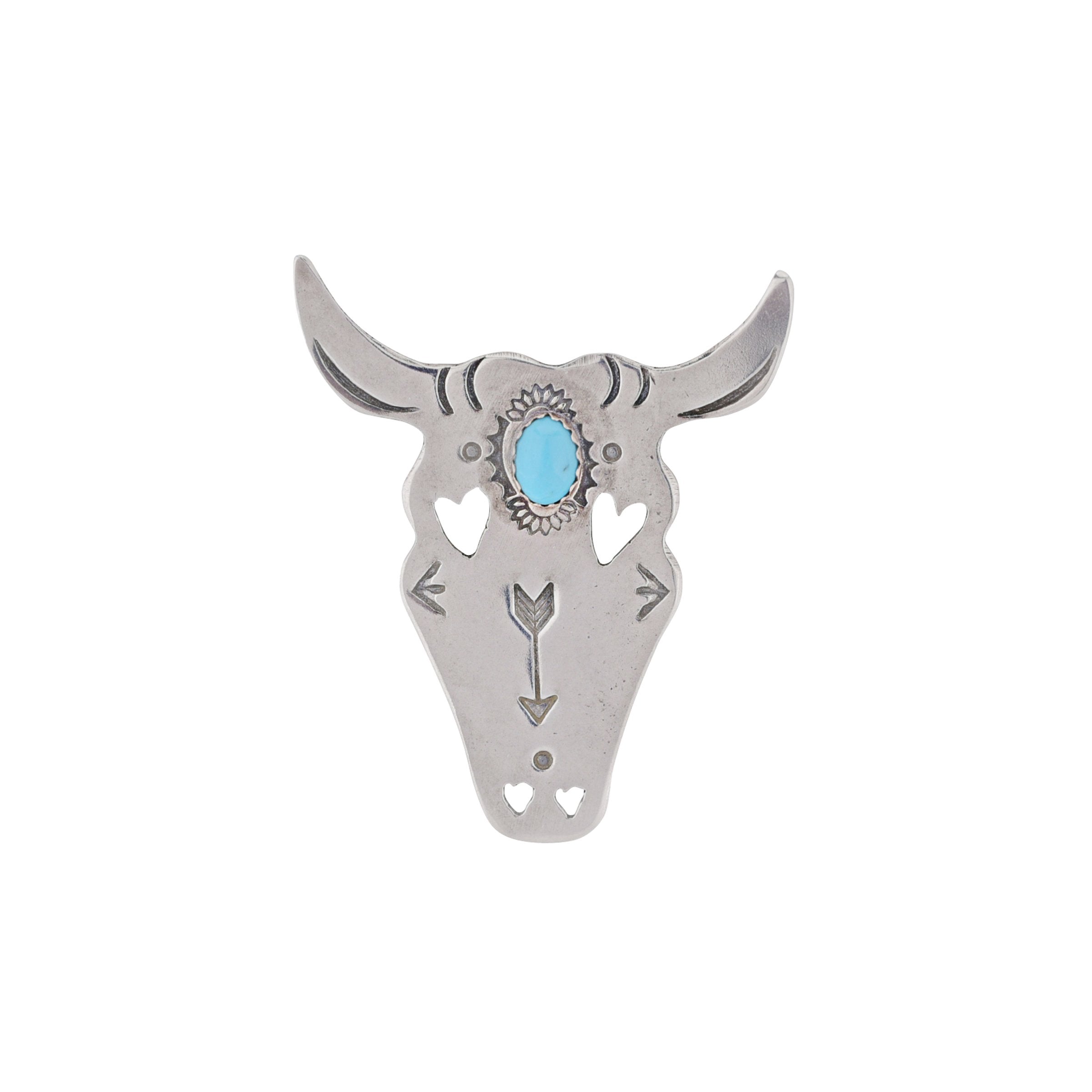 Joe Eby Cow Skull Pin