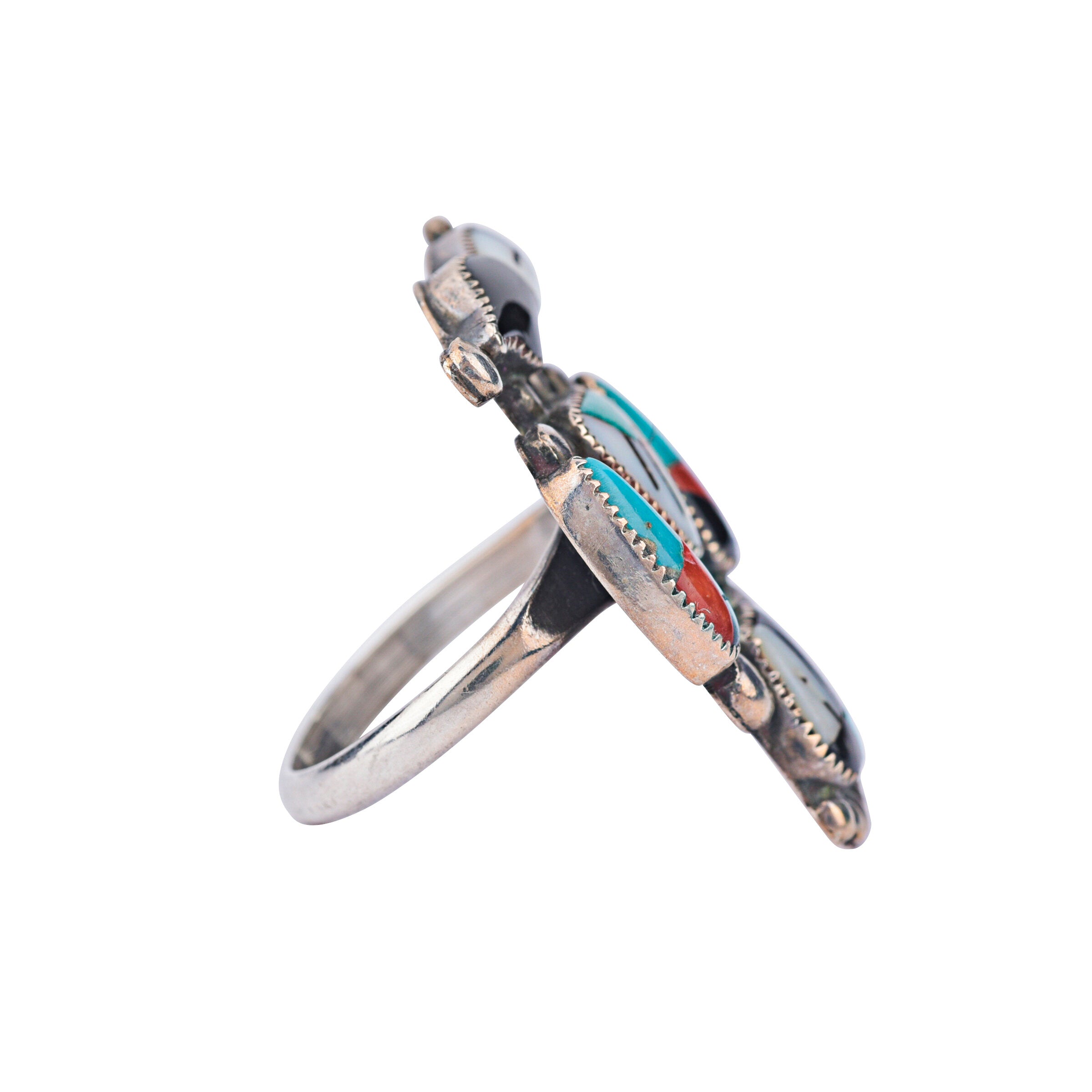 Vintage Zuni Thunderbird Ring, c. 1970