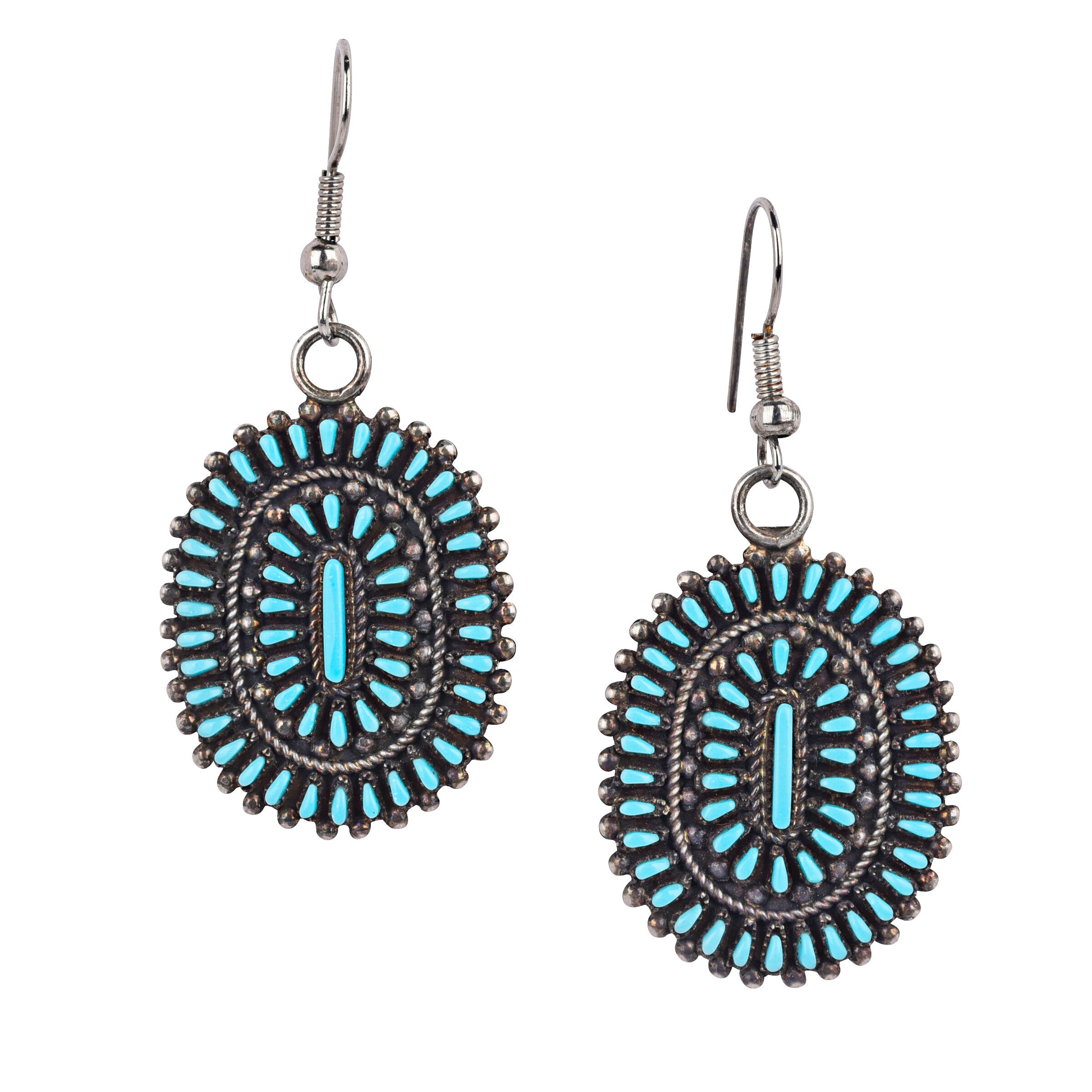 Vintage Zuni Petit Point Earrings, c. 1950's