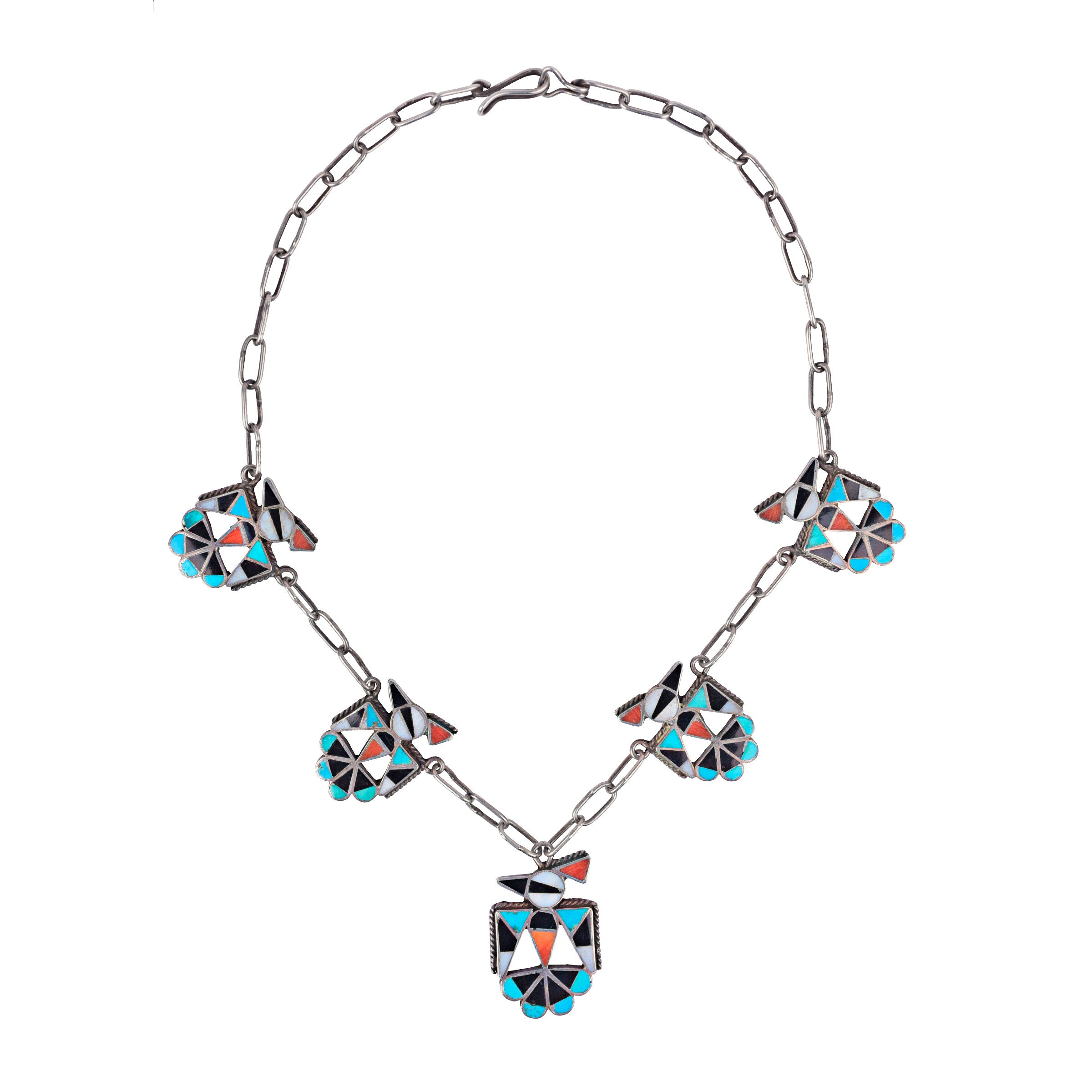 Vintage Zuni Thunderbird Necklace, c. 1950's