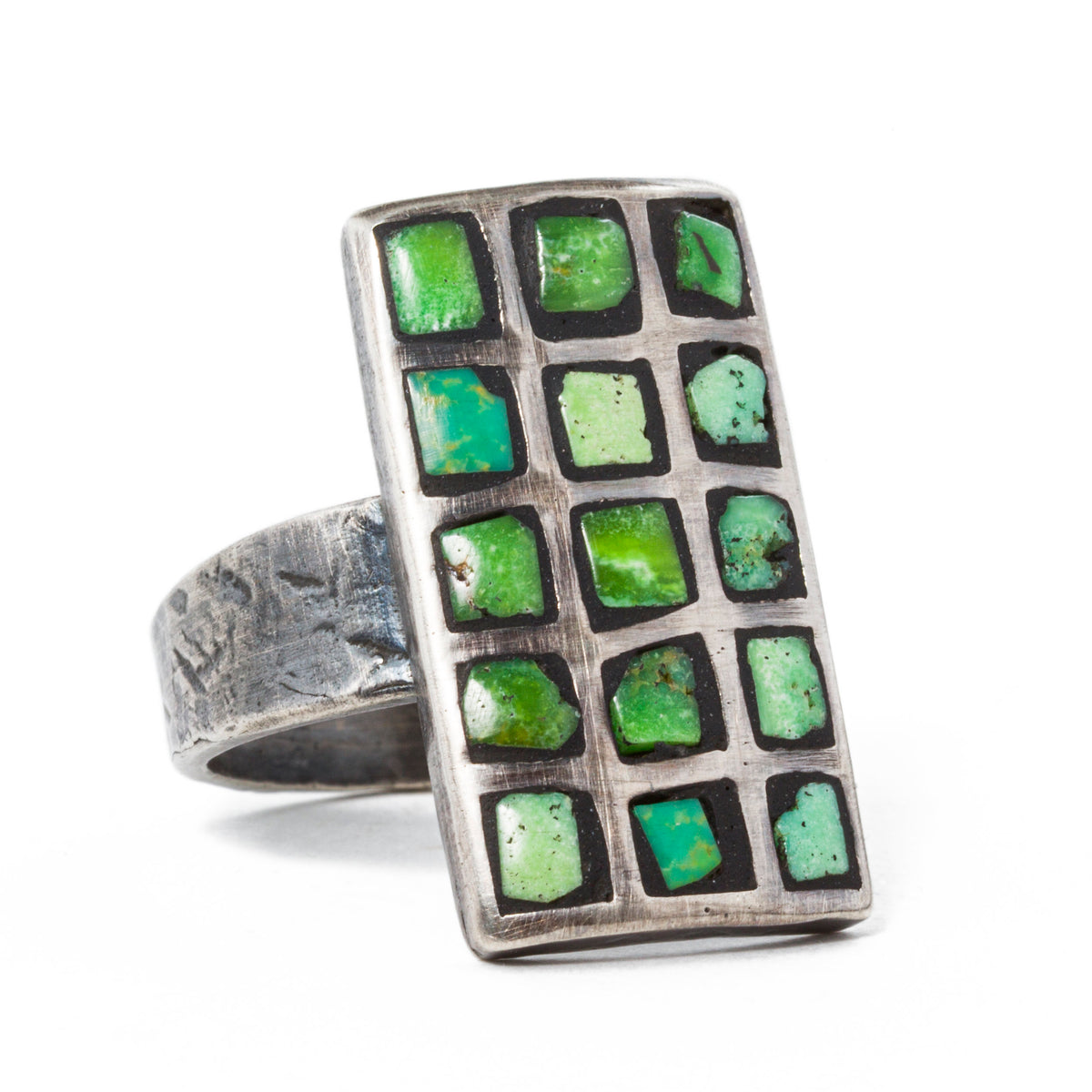 Mosaic Gaspeite Ring