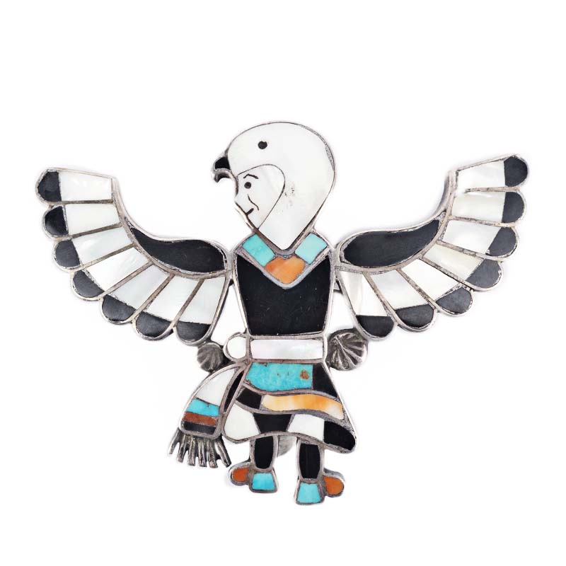Vintage Zuni Eagle Dancer Pin, c. 1950's