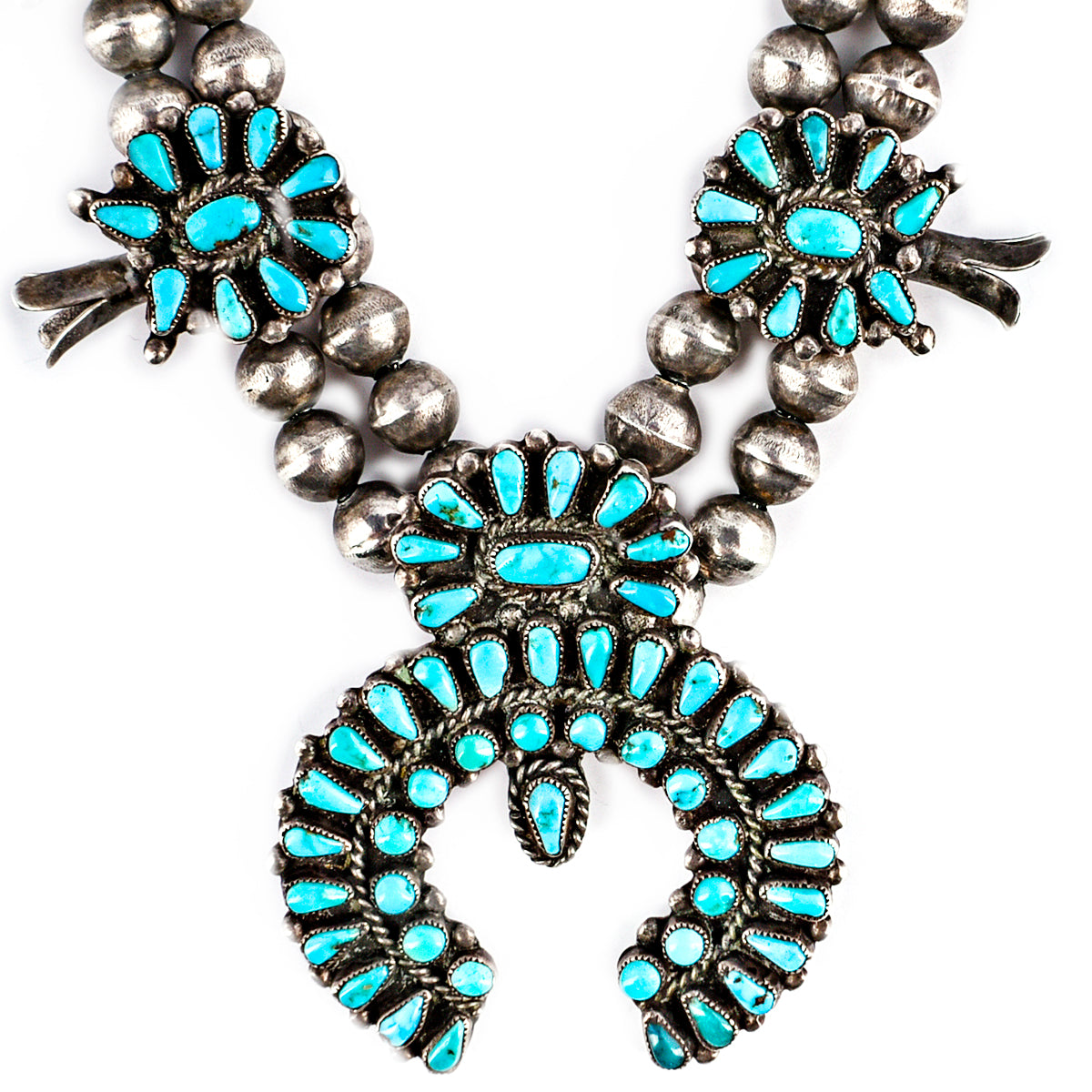 Vintage Zuni Squash Blossom Necklace