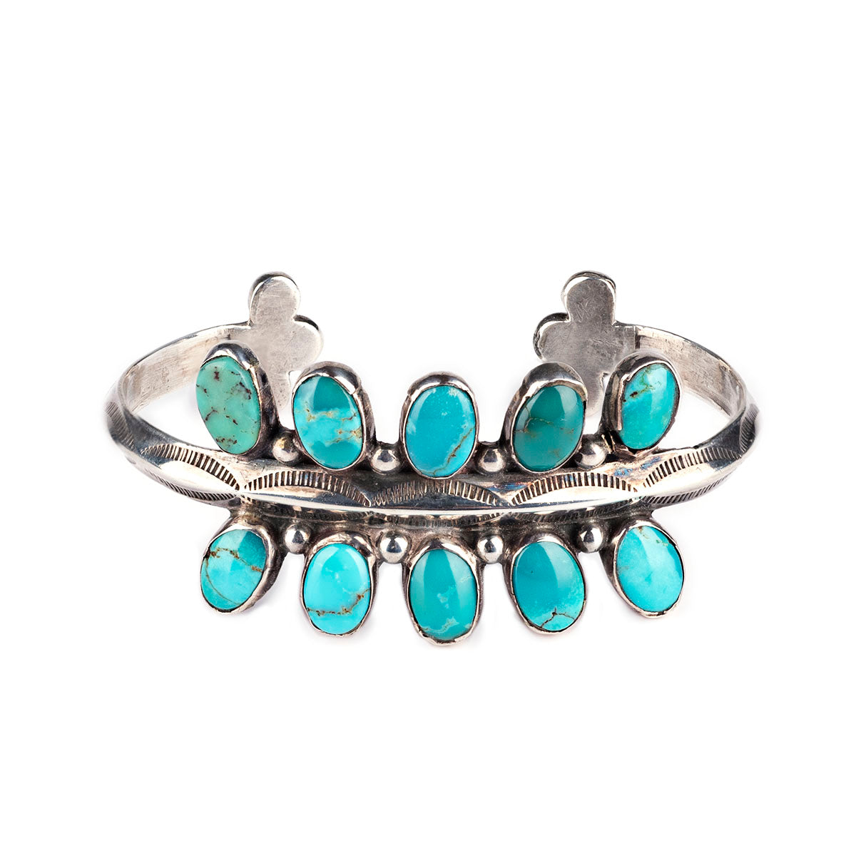 Vintage Turquoise Leaf Cuff