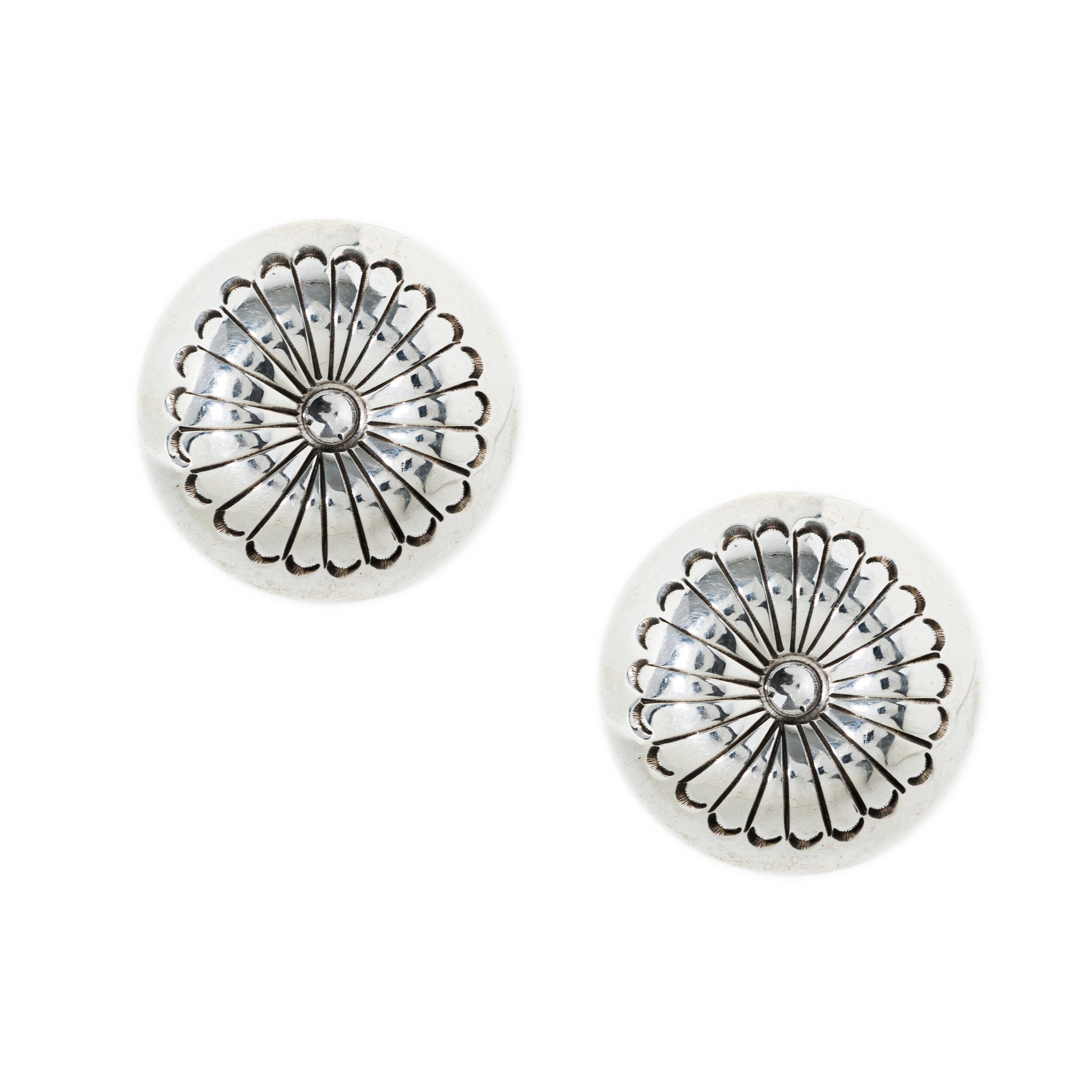 Marie Yazzie Palermo Earrings, native, sterling silver, made in USA, artisan