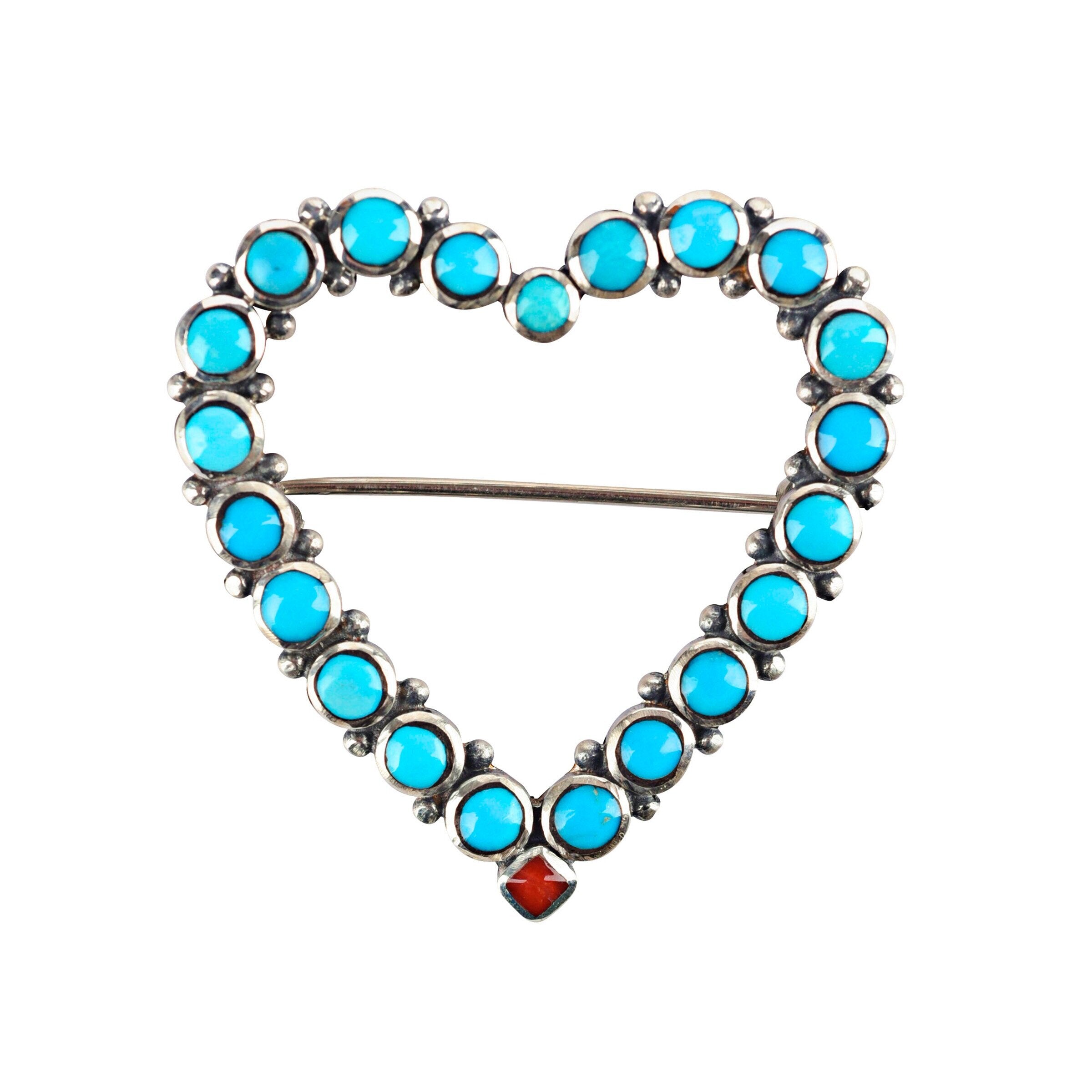 Turquoise Heart Pin