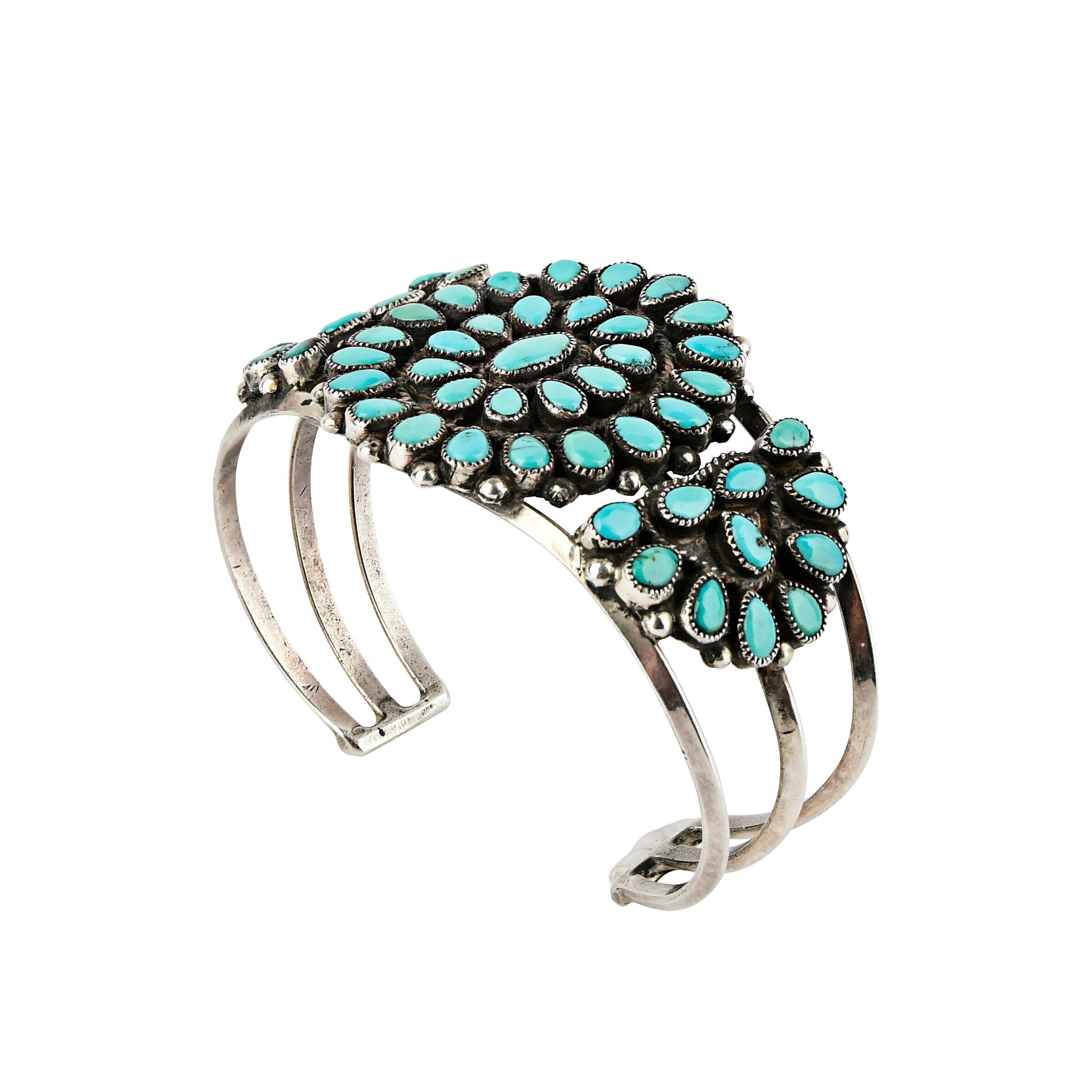 Vintage Zuni Three Panel Turquoise Cuff, c. 1950's