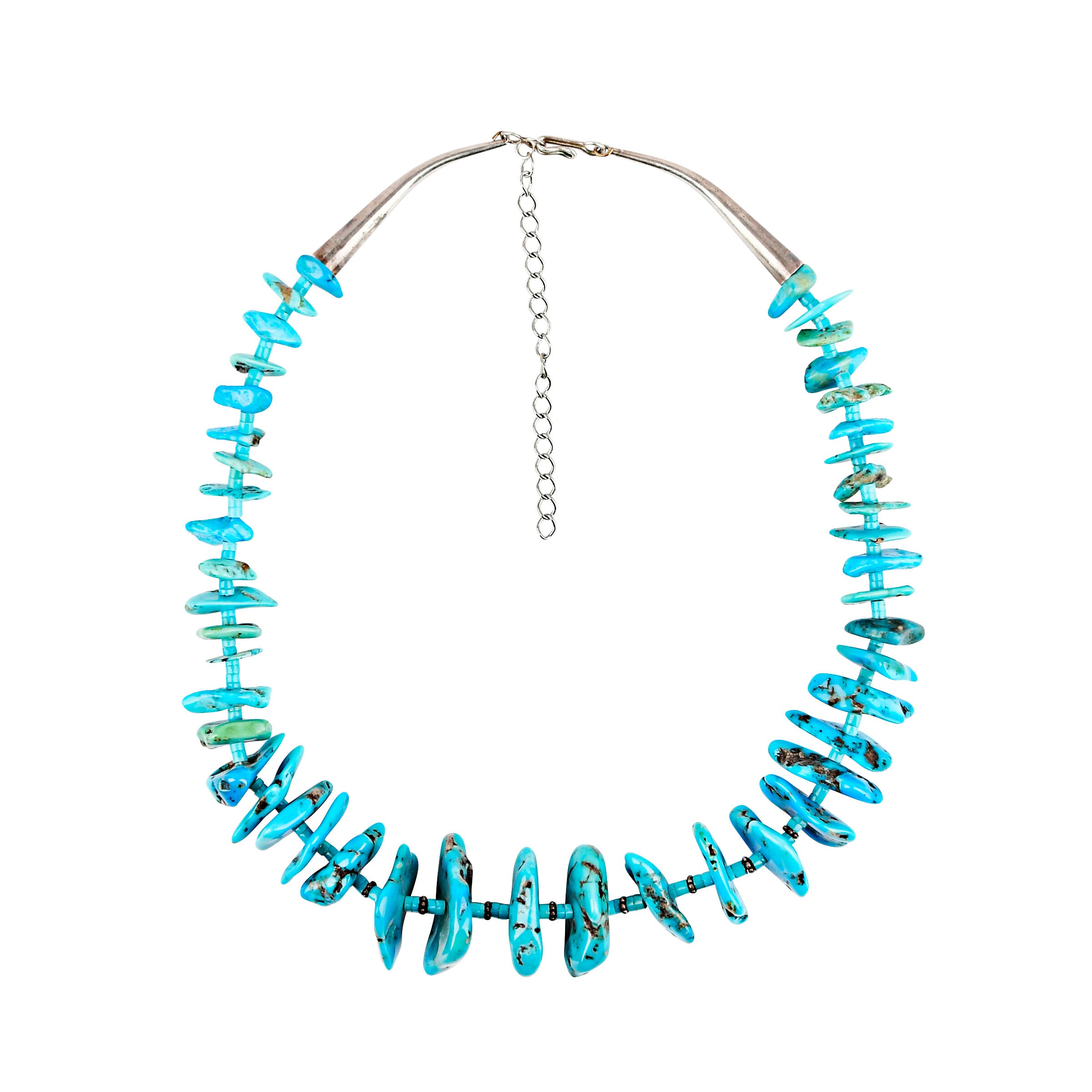 Vintage Turquoise Tab Choker Necklace, C. 1970