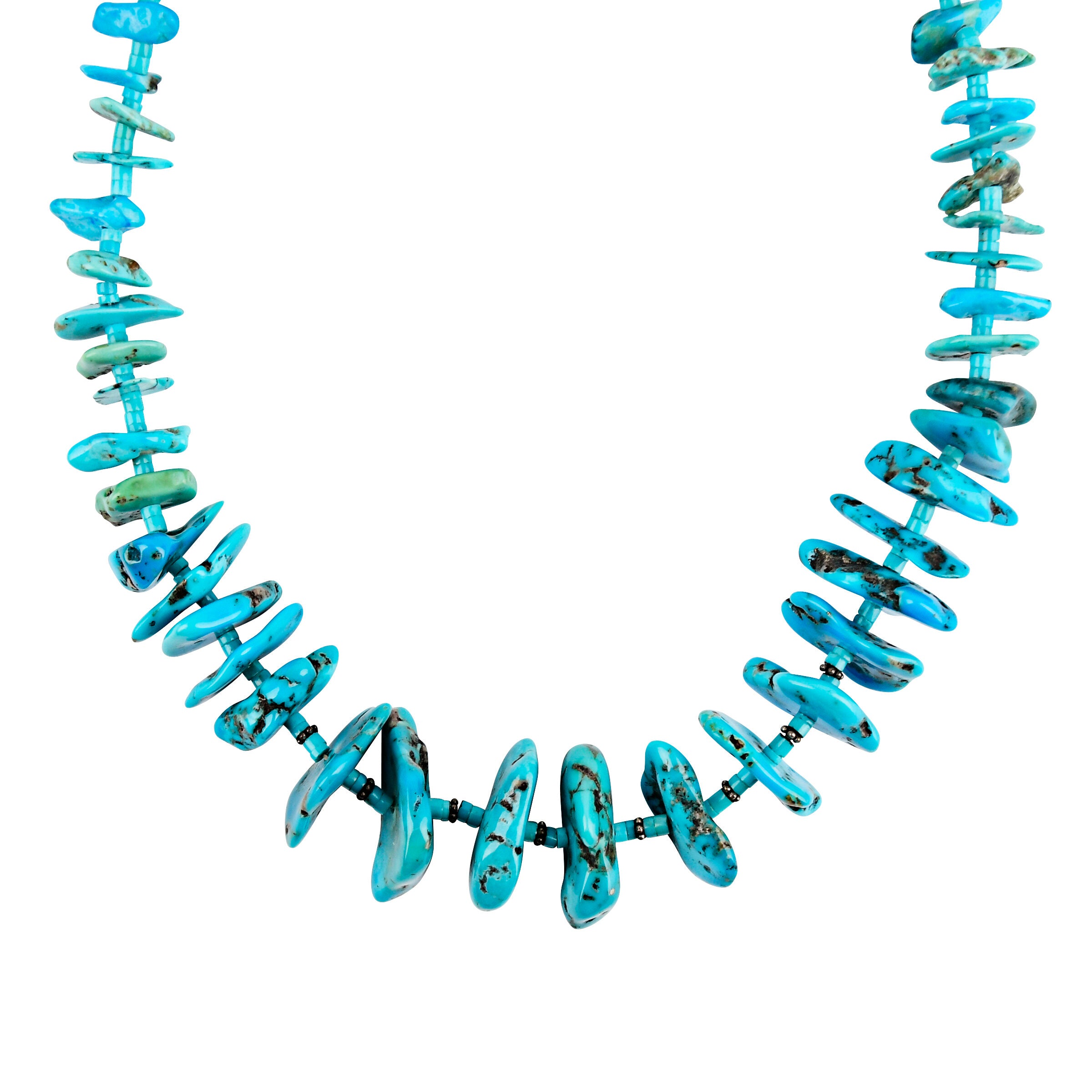 Vintage Turquoise Tab Choker Necklace, C. 1970