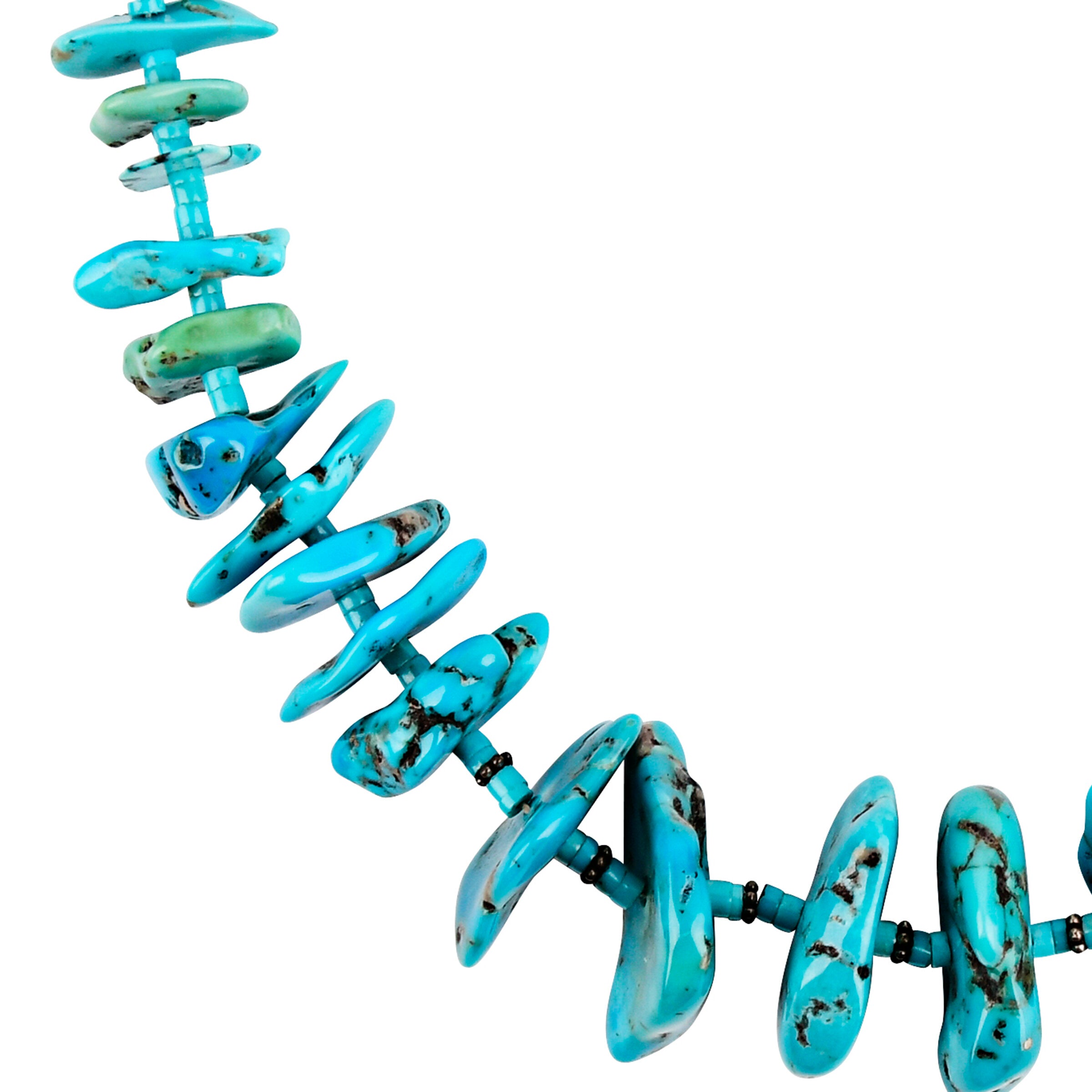 Vintage Turquoise Tab Choker Necklace, C. 1970