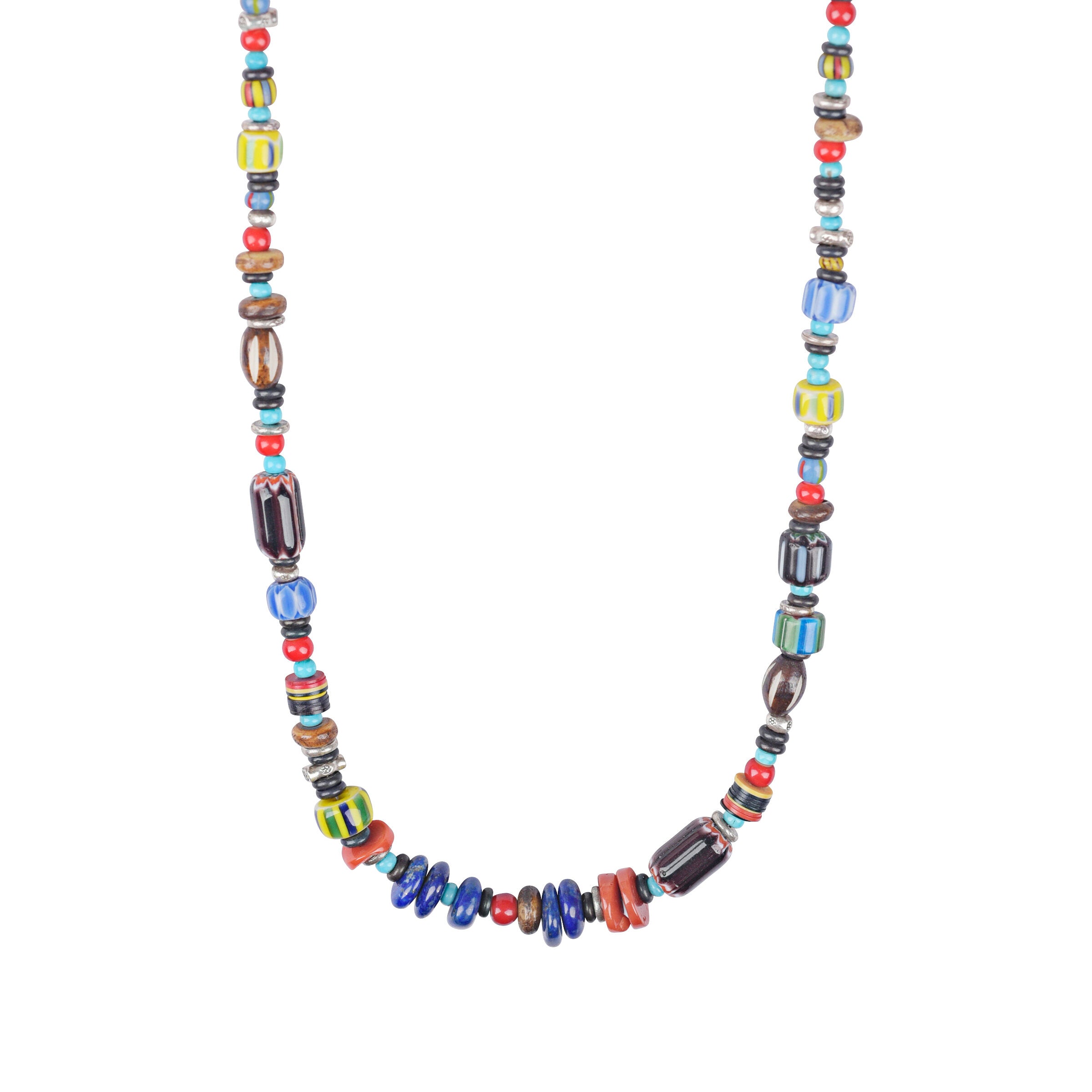 White Heart Trade Bead Necklace