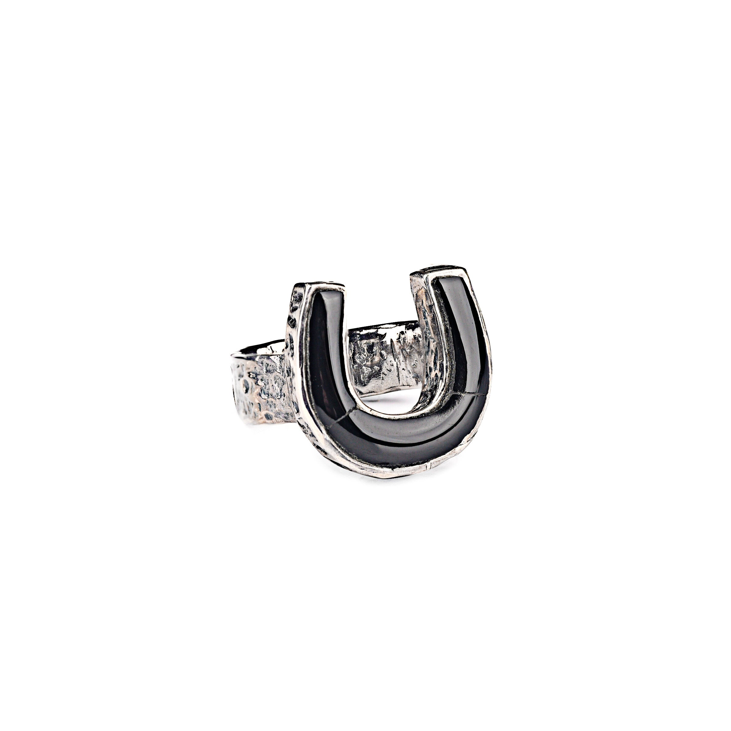 Onyx Horseshoe Ring - multiple sizes