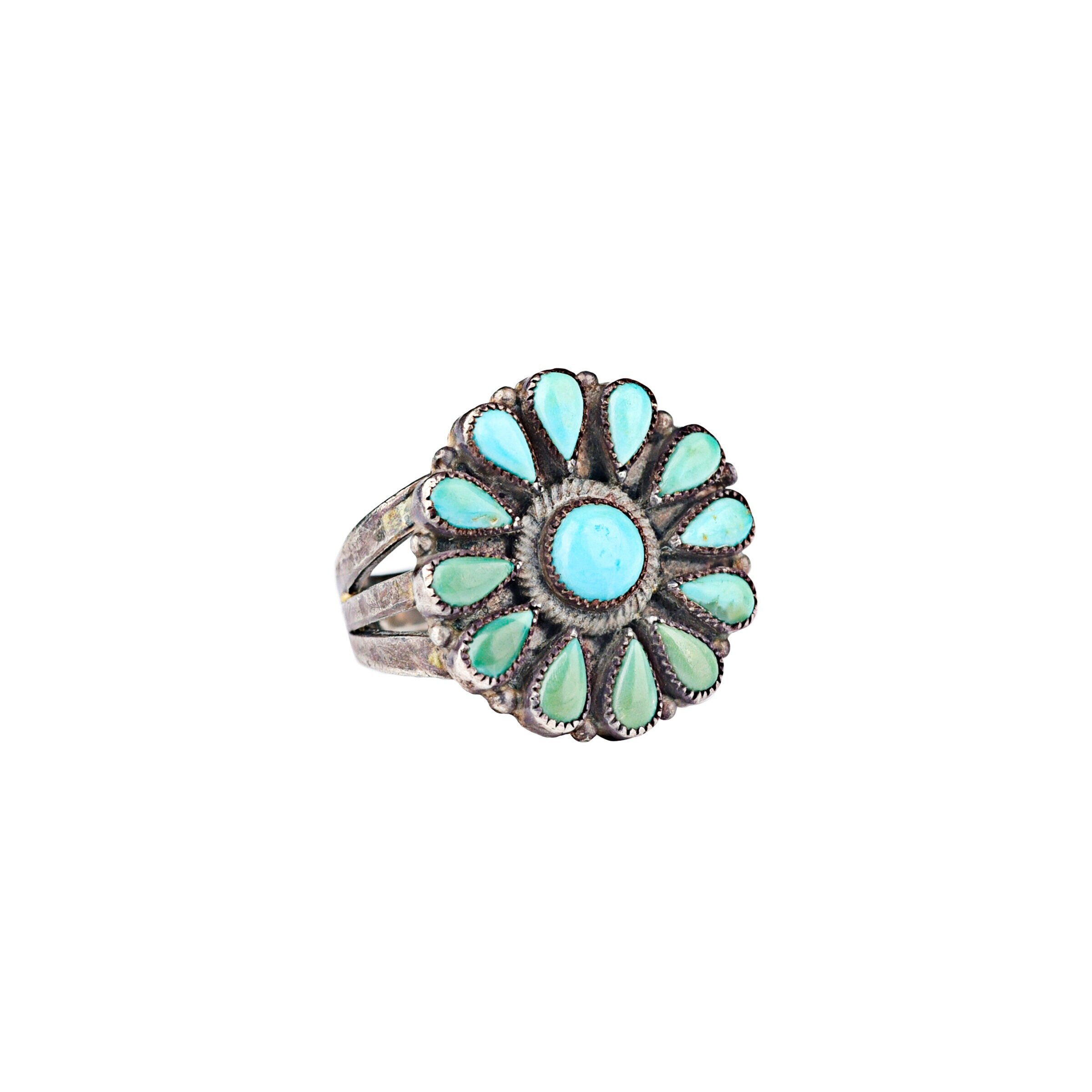 Vintage Zuni Flower Ring, c. 1940's