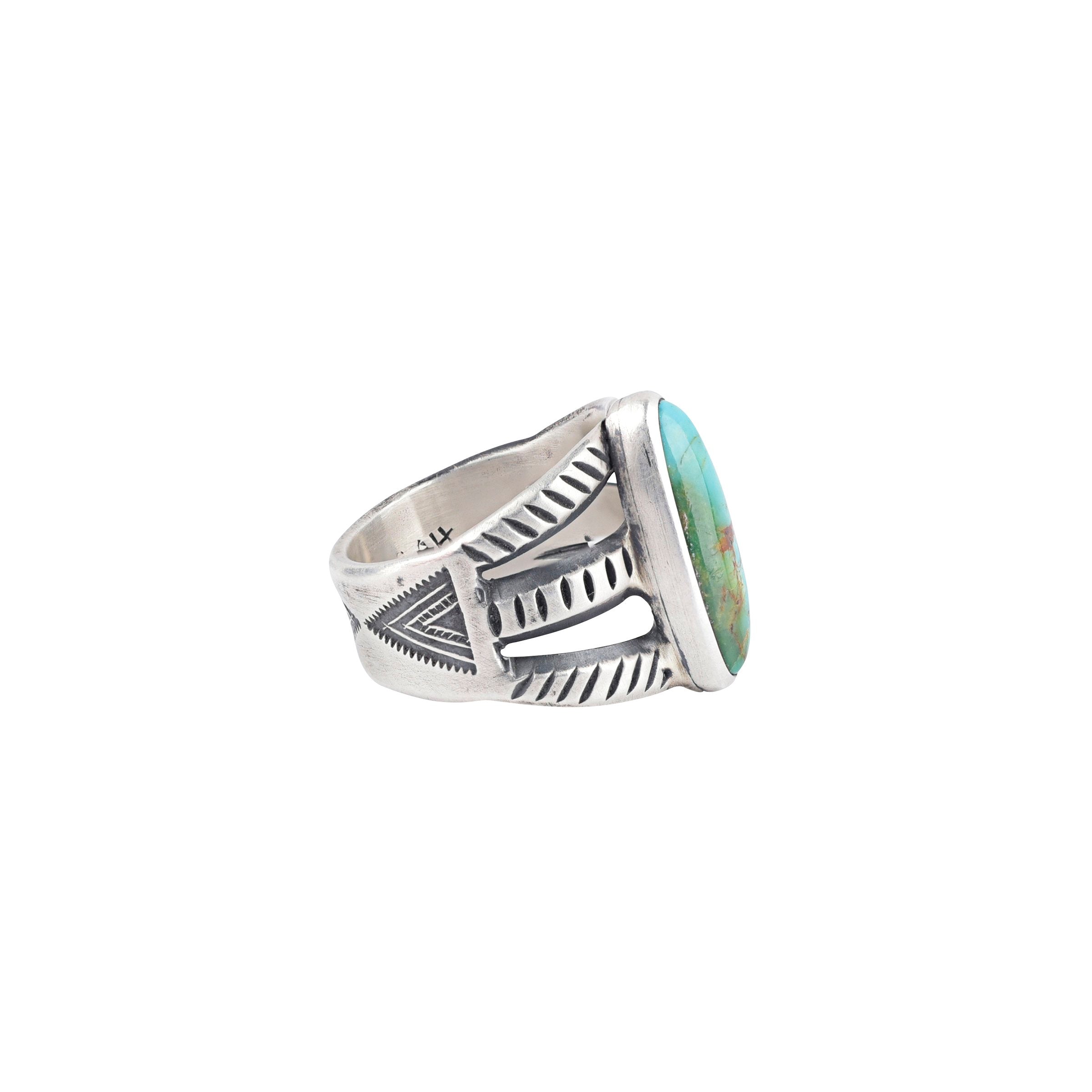Alex Horst Turquoise Stamp Ring - Size 8