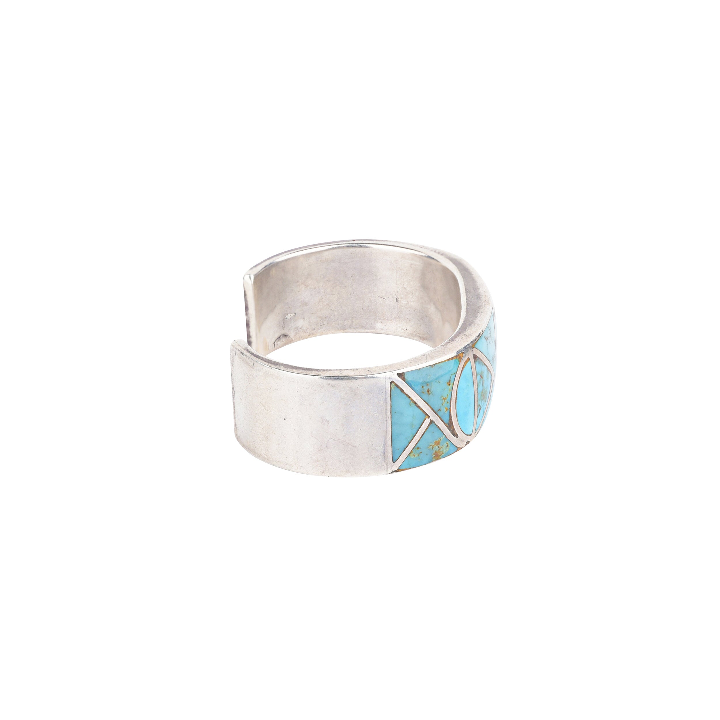 Vintage Zuni Turquoise Inlay Cuff, c. 1950's