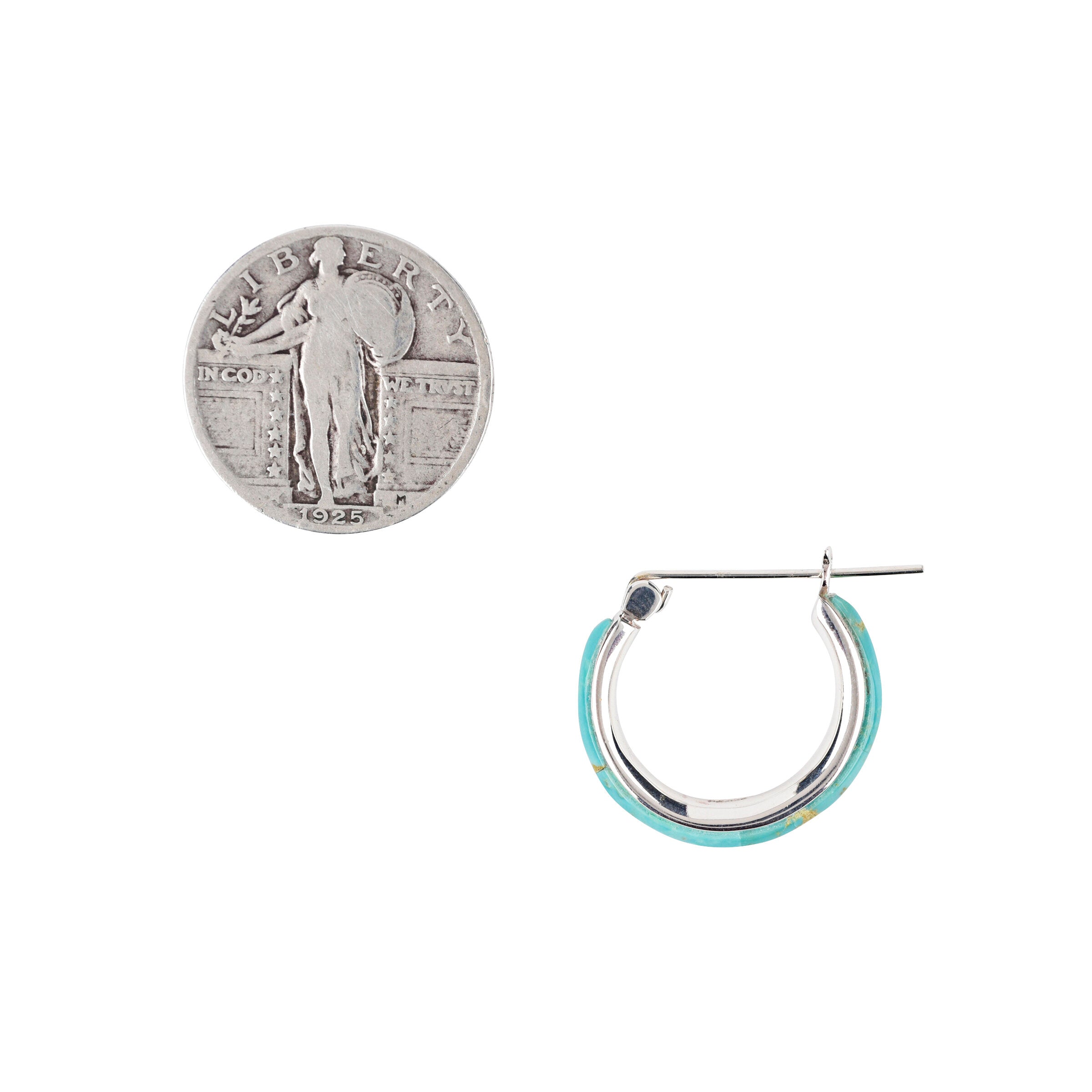 Slim Turquoise Hoop Earring