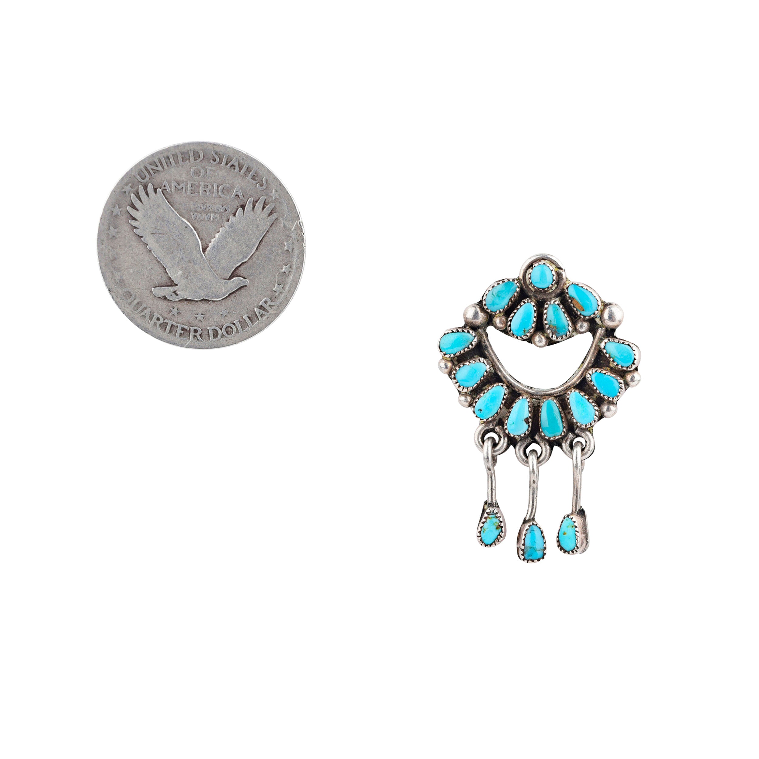 Vintage Turquoise Cluster Earrings, c. 1950's