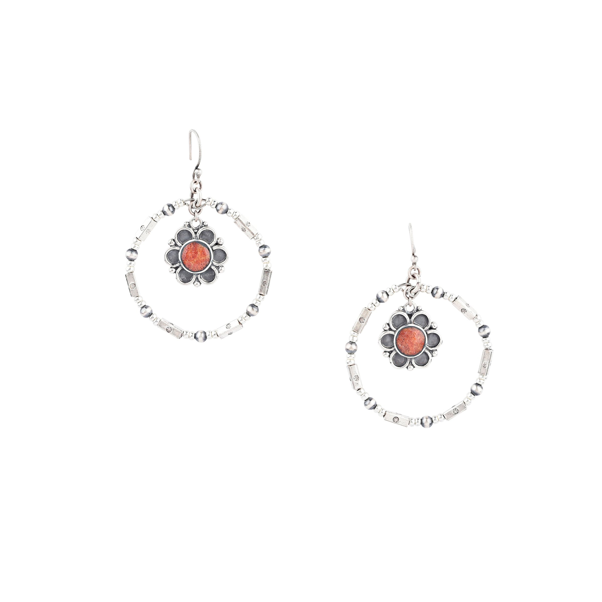 Lomasi Coral Hoop Earrings
