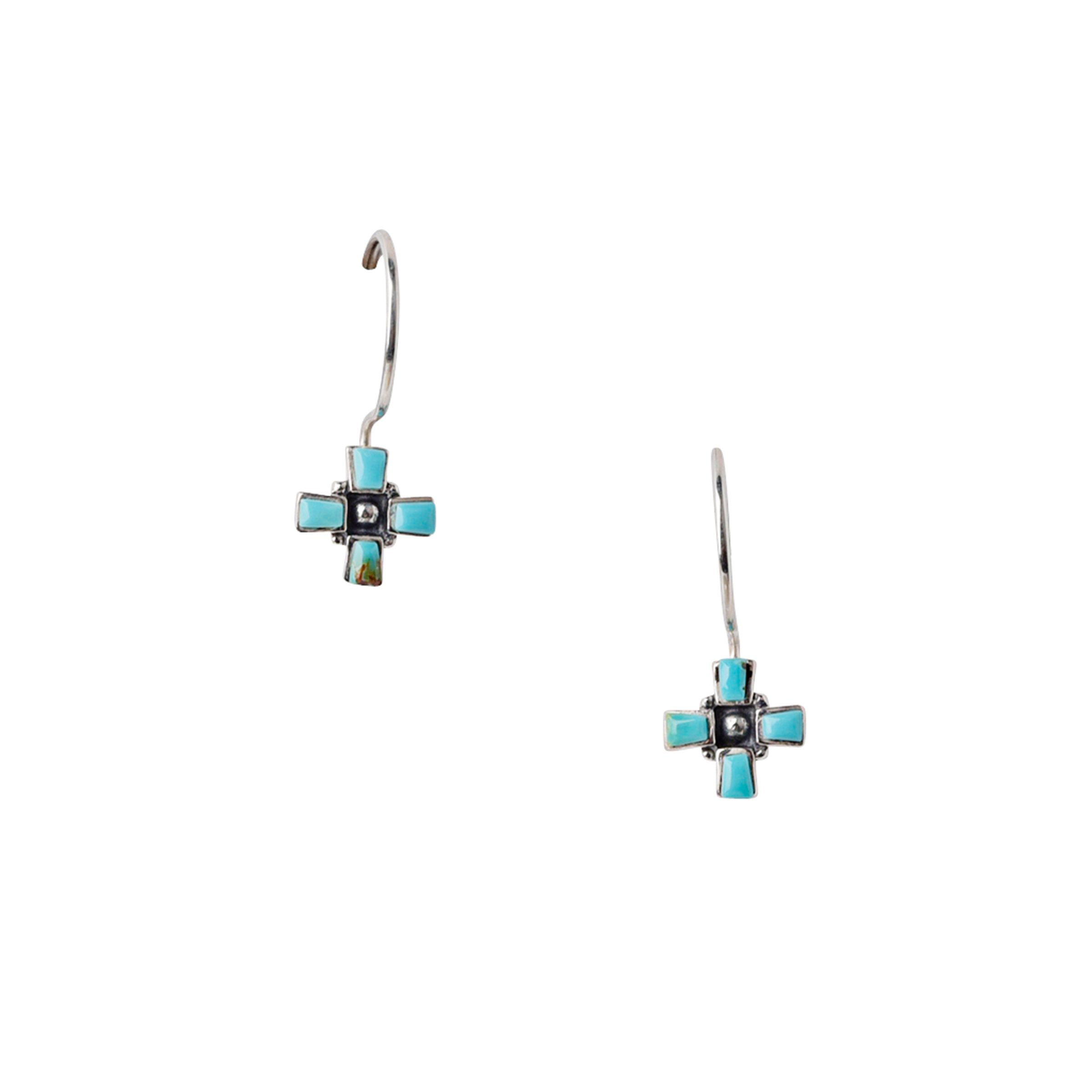 Turquoise Cross Earrings