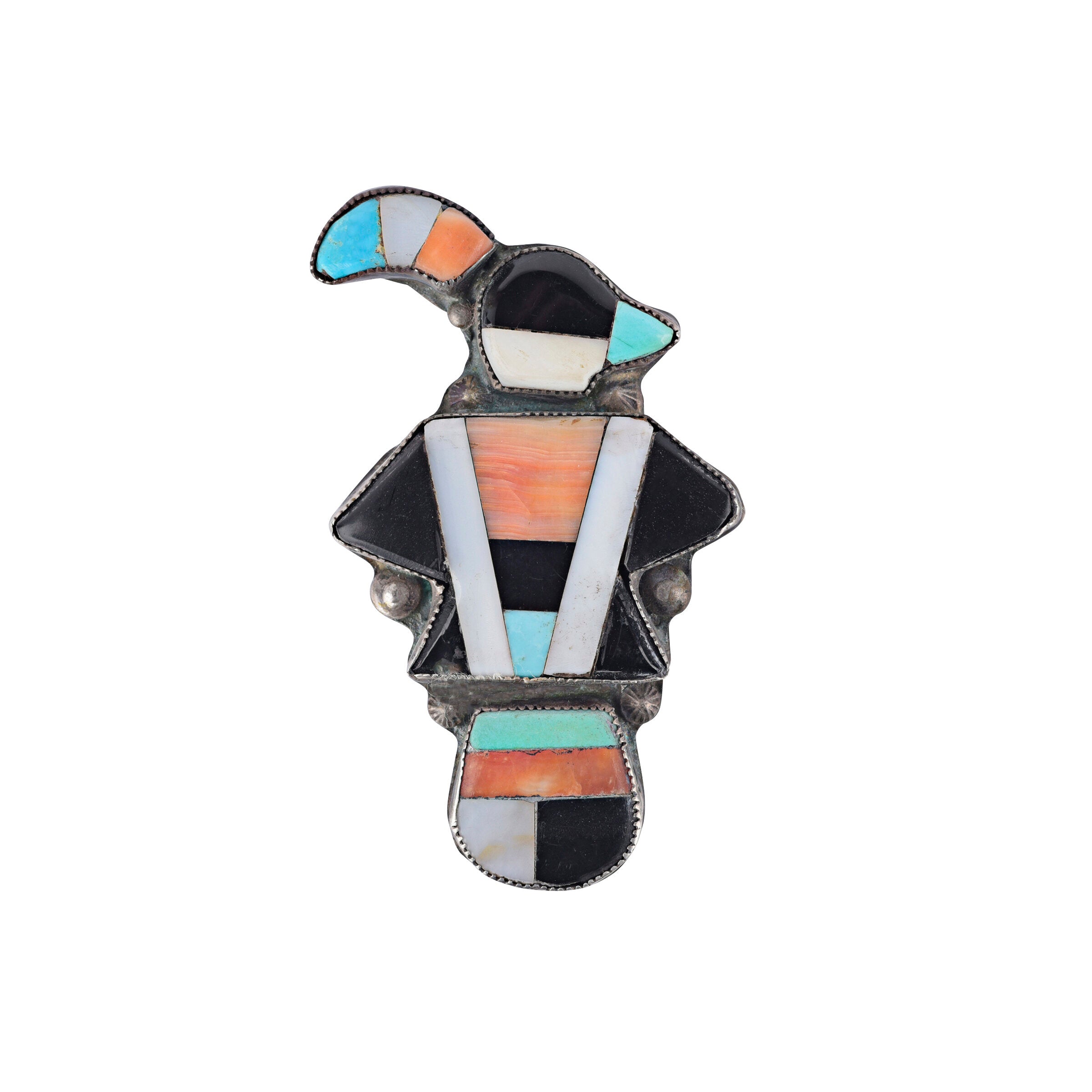 Vintage Zuni Bird Pin, c. 1940's