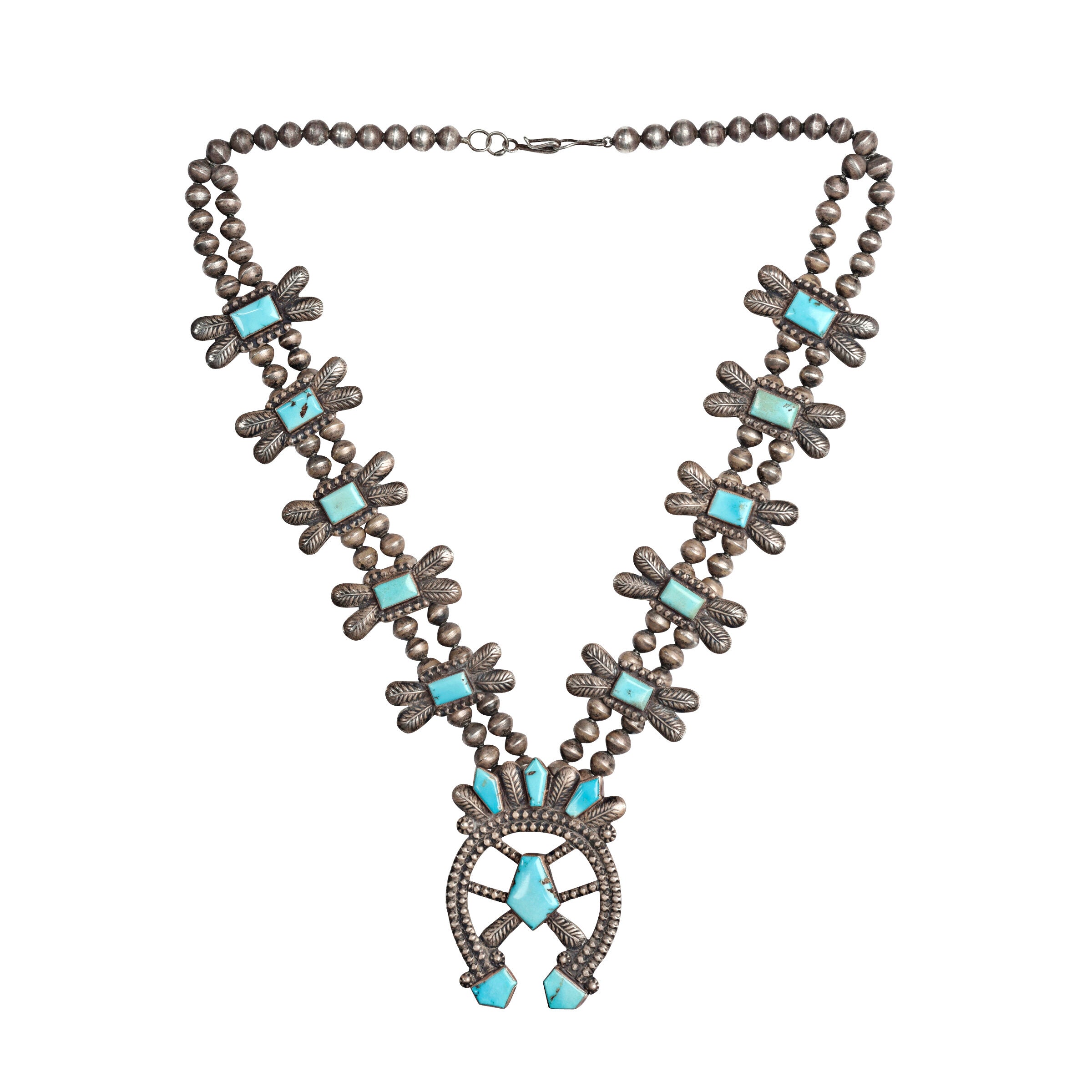 Vintage Morenci Navajo Naja Feather Necklace